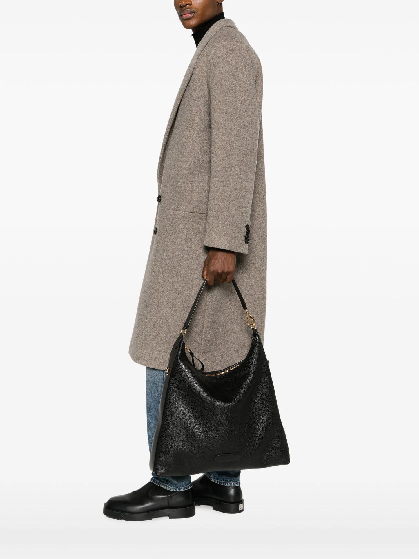 Hand-held leather tote bag