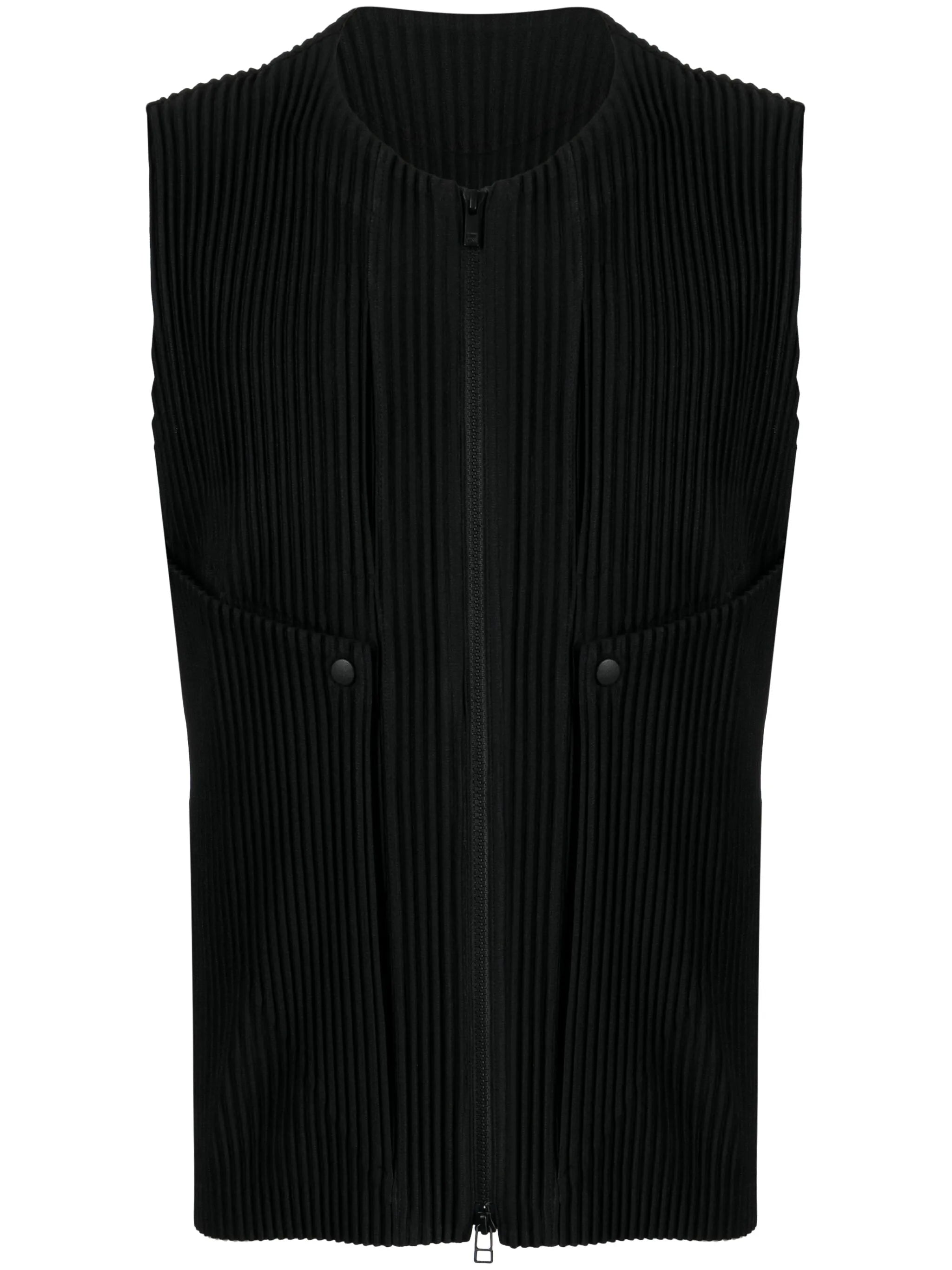 round-neck ribbed vest