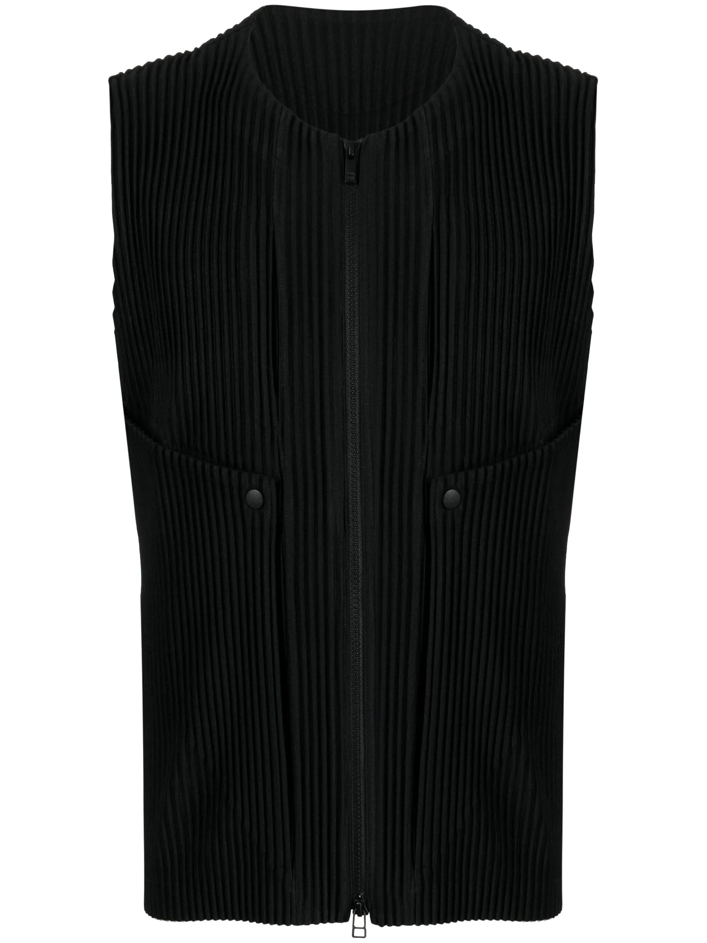 round-neck ribbed vest