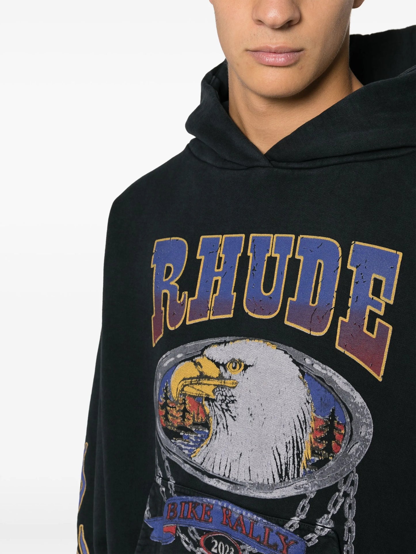 Screaming Eagle-print cotton hoodie