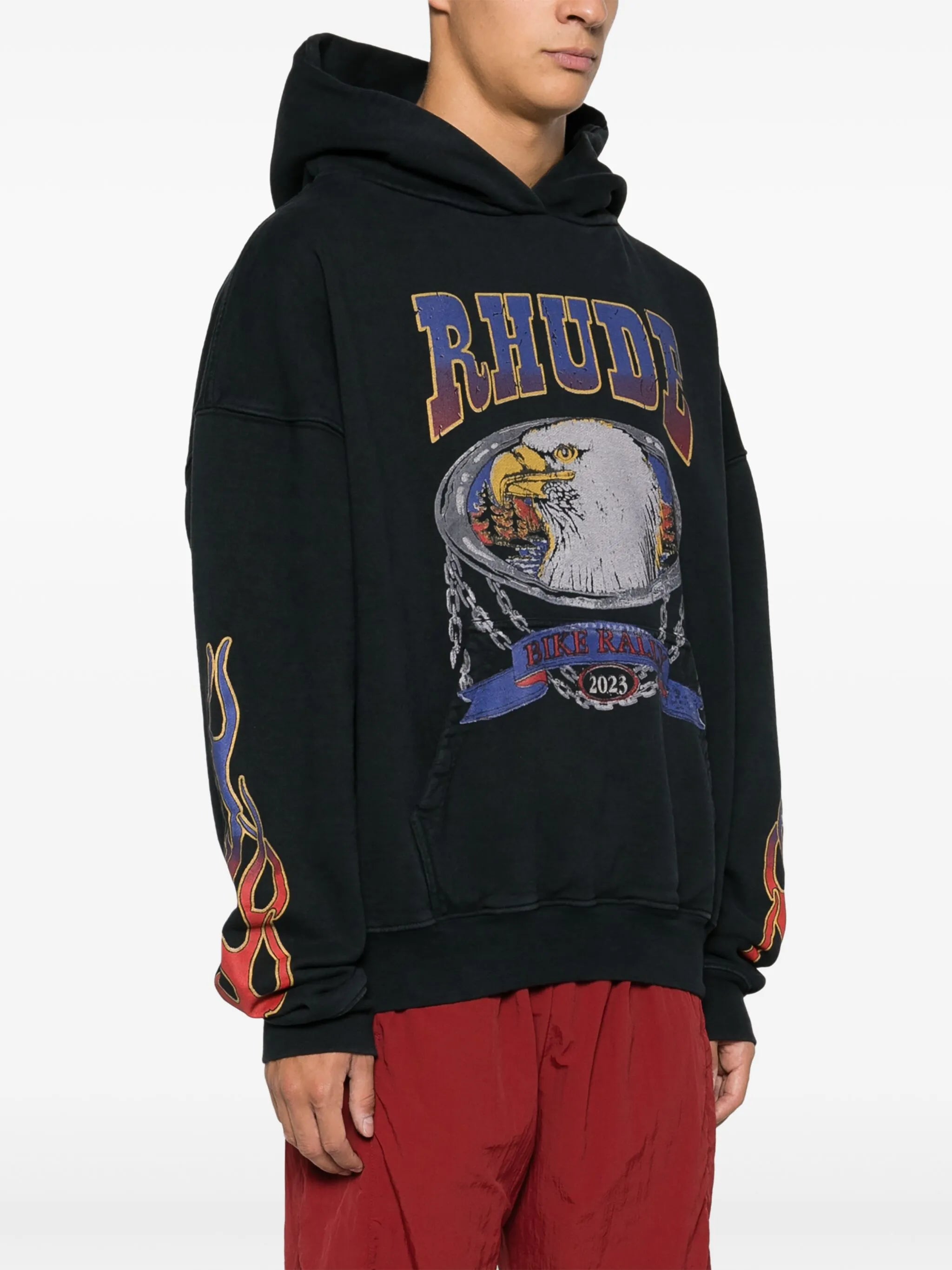 Screaming Eagle-print cotton hoodie