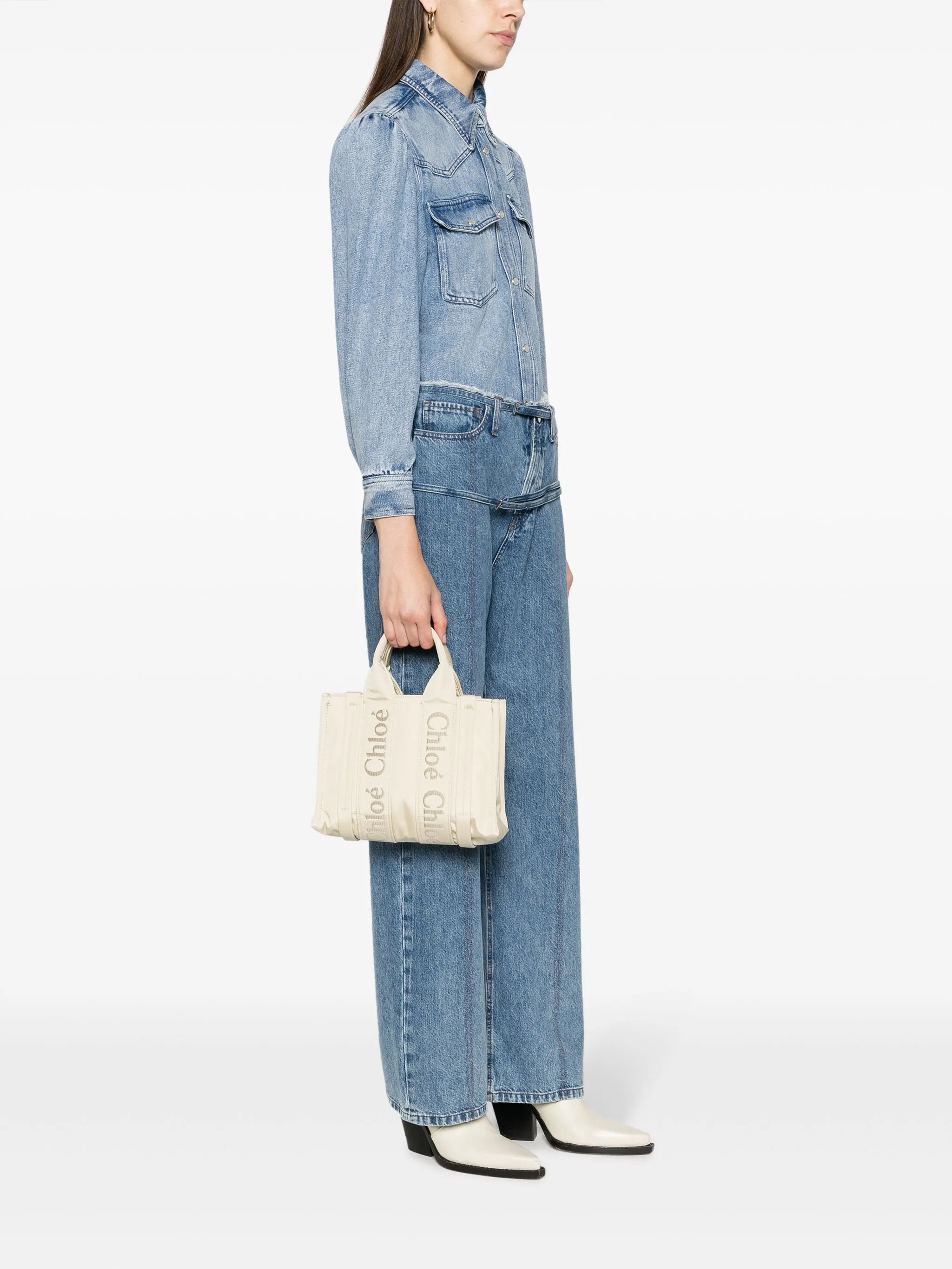 small Woody logo-embroidered tote bag