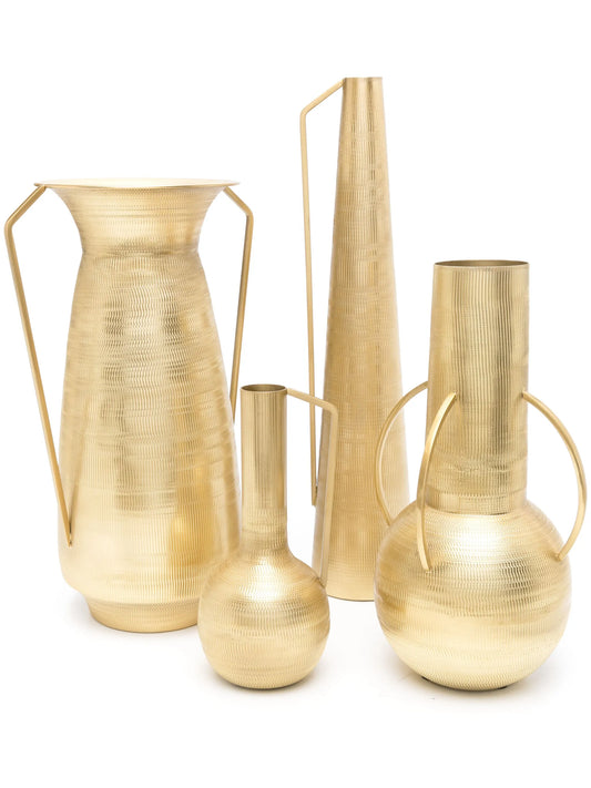 x Browns Roman metal vases (set of four)