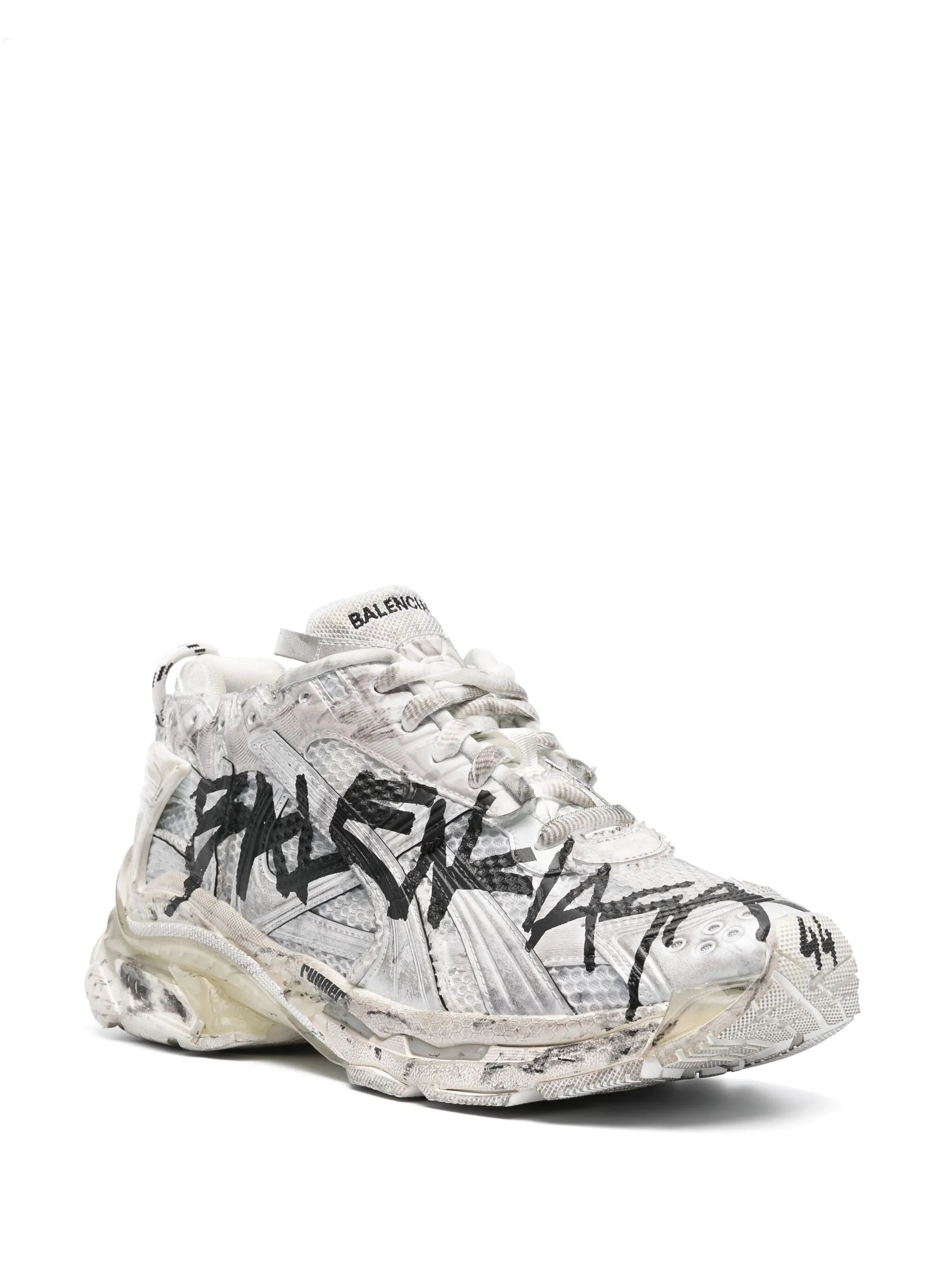 Runner graffiti-print sneakers
