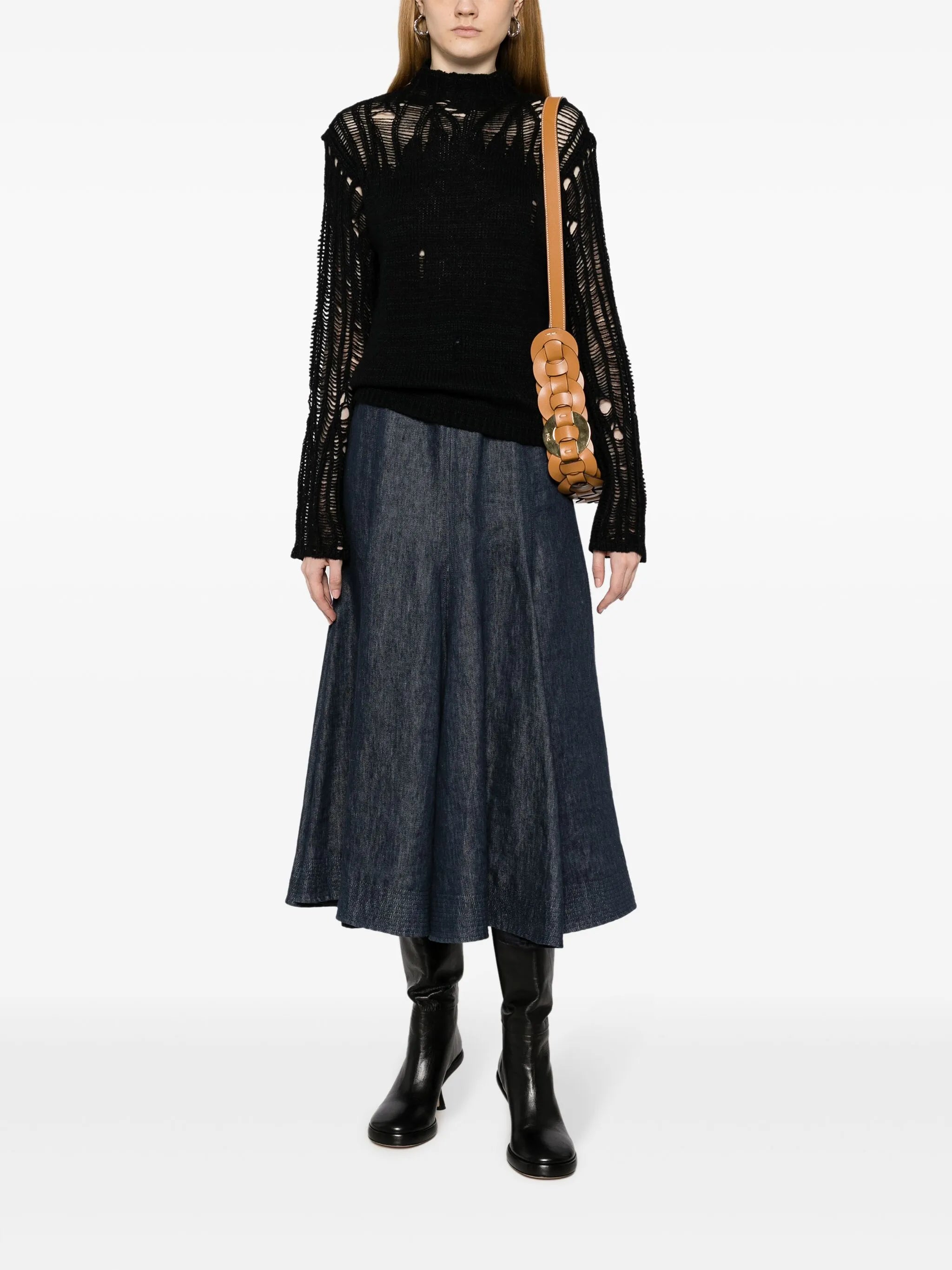 mock-neck gradient-effect jumper