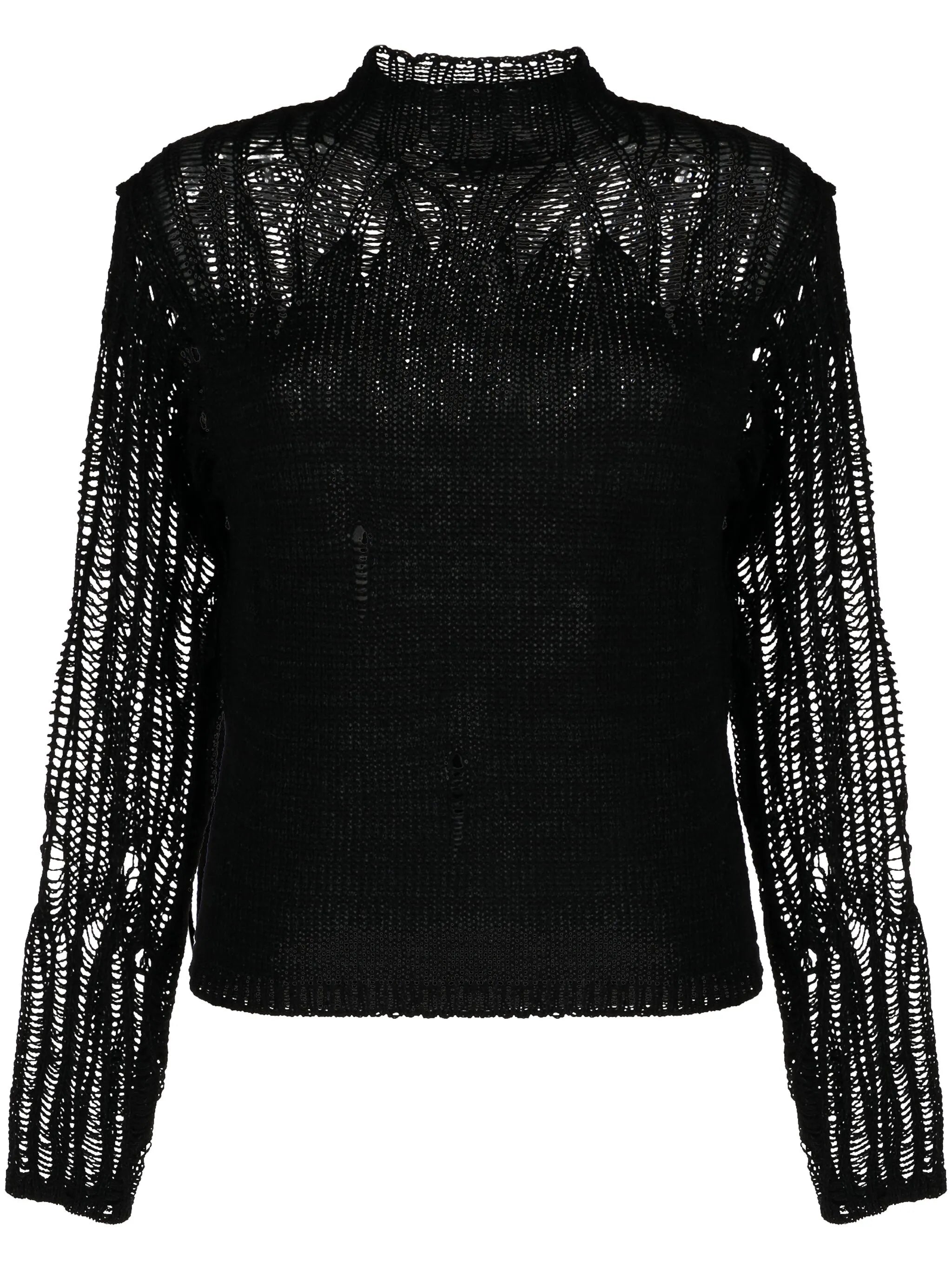 mock-neck gradient-effect jumper
