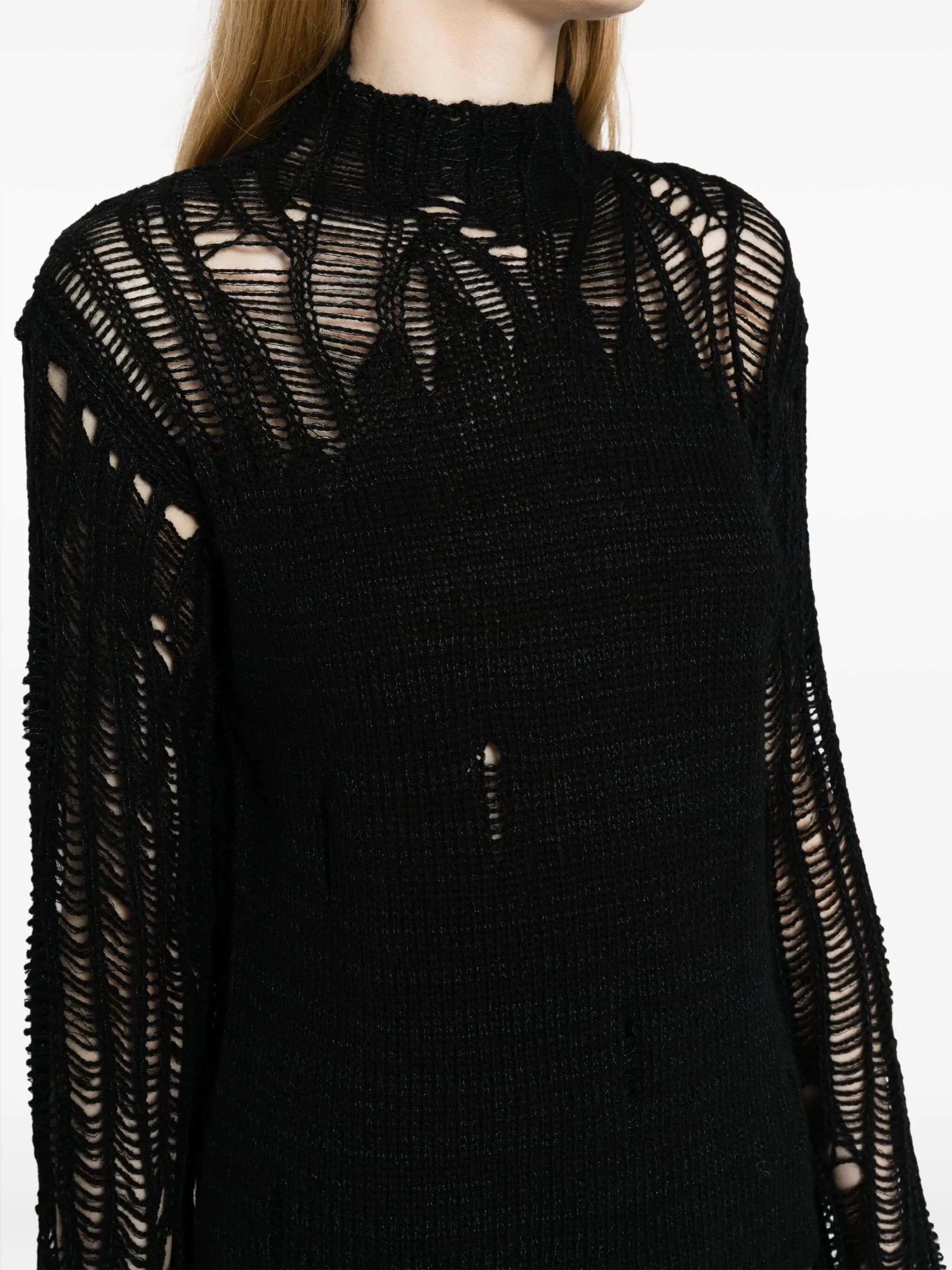 mock-neck gradient-effect jumper