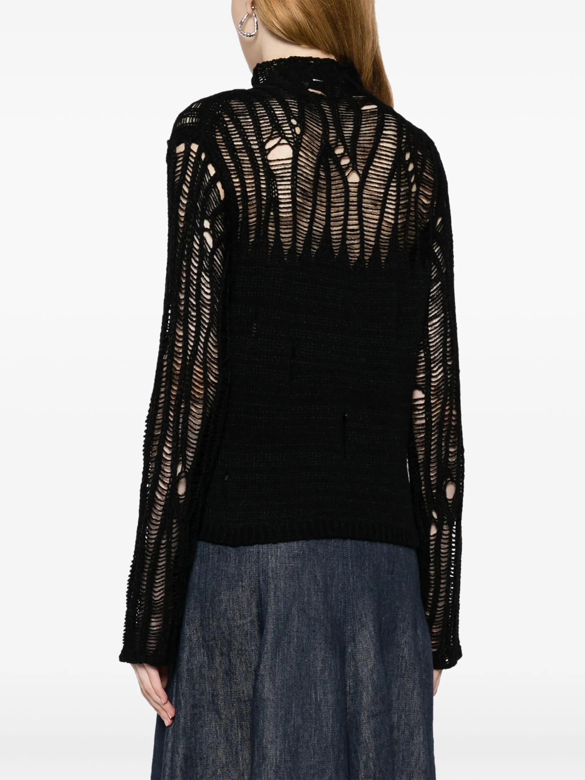 mock-neck gradient-effect jumper