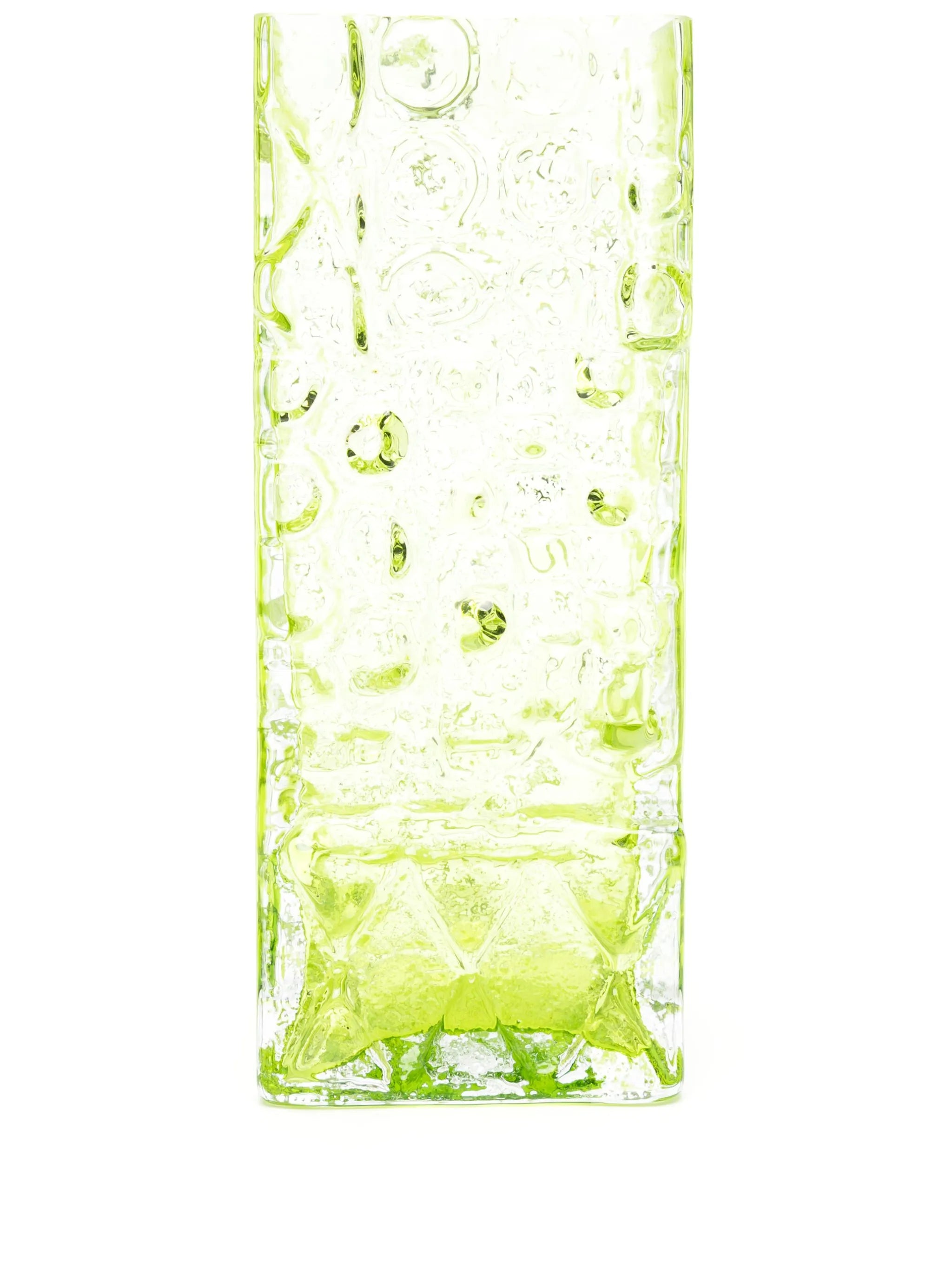 Relief glass vase (34.5cm x 14.5cm)