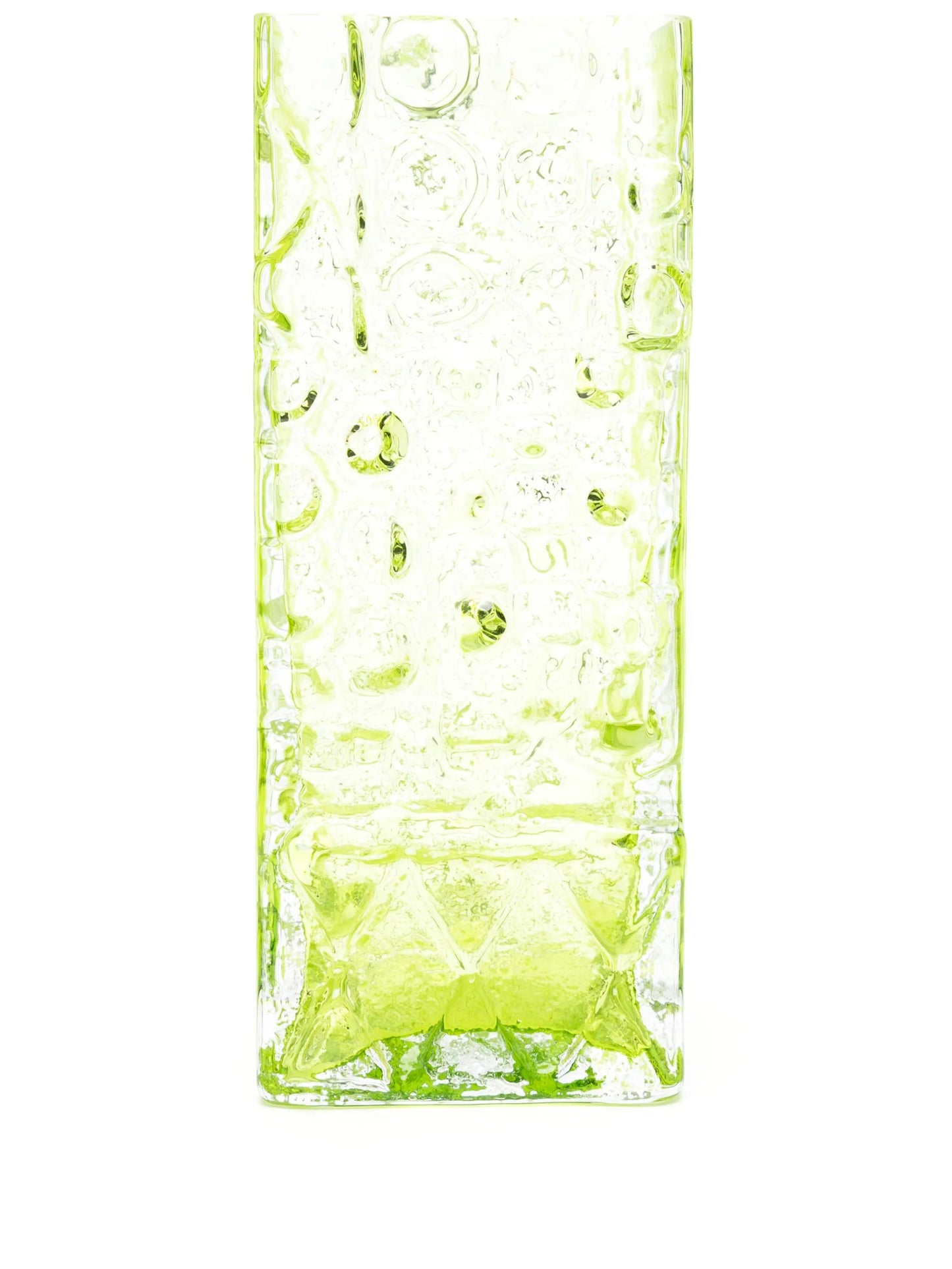 Relief glass vase (34.5cm x 14.5cm)