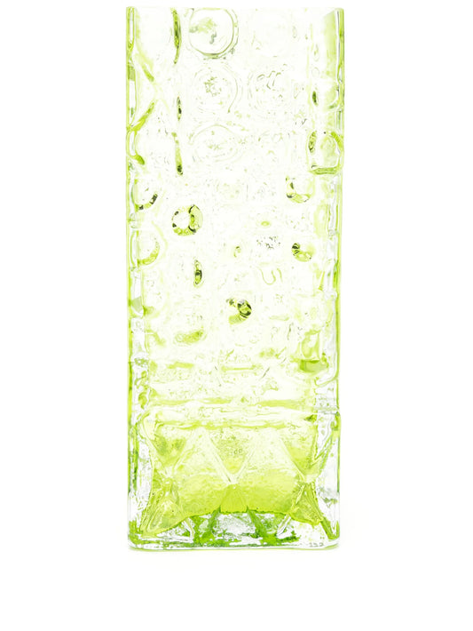 Relief glass vase (34.5cm x 14.5cm)
