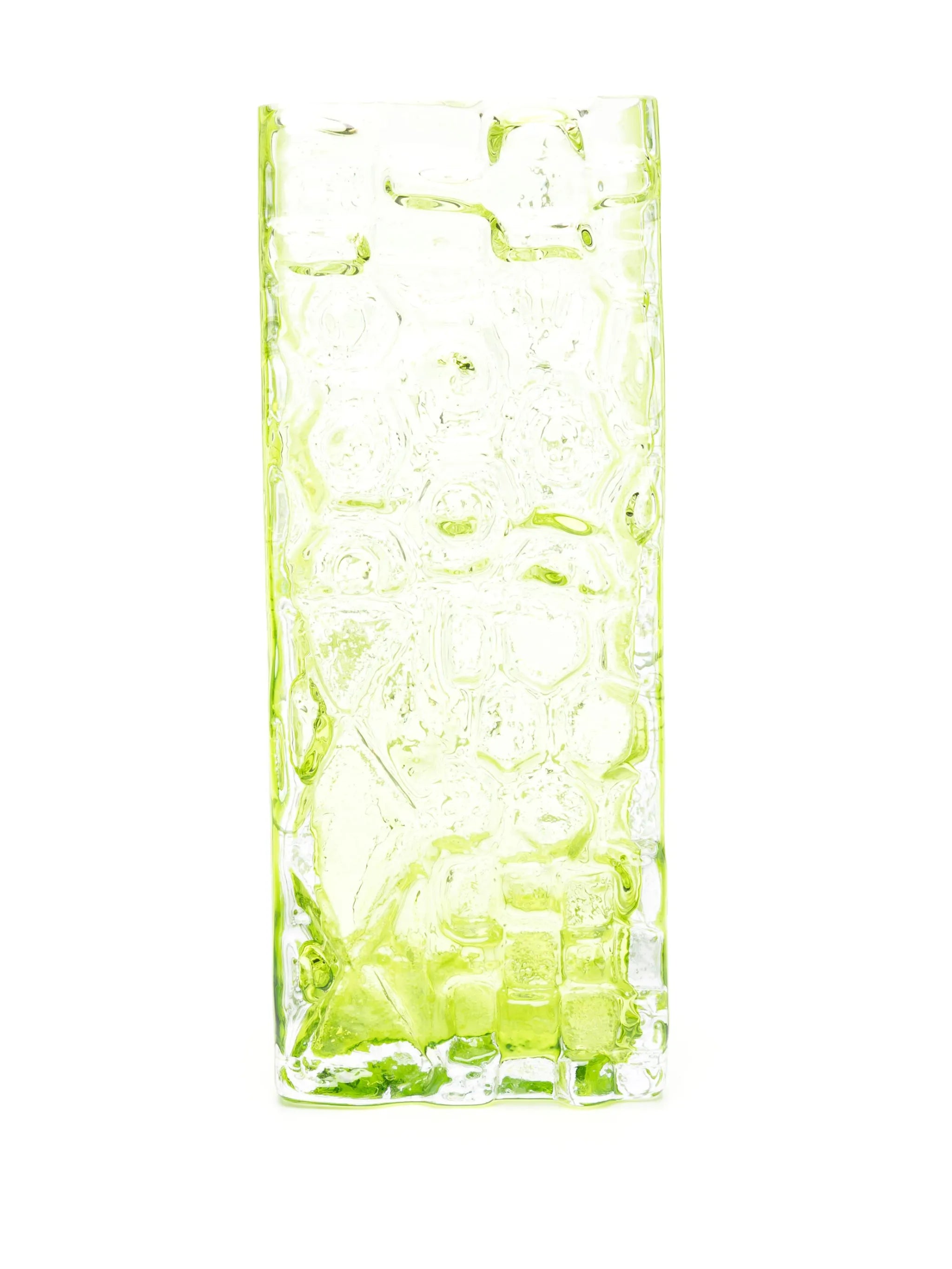 Relief glass vase (34.5cm x 14.5cm)