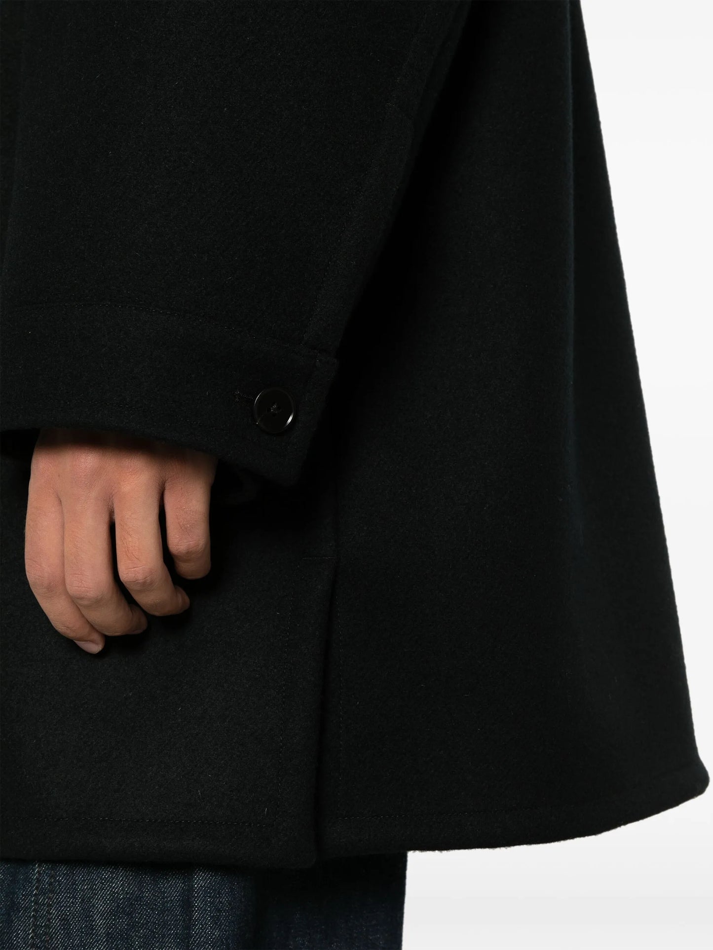 zip-up wool coat