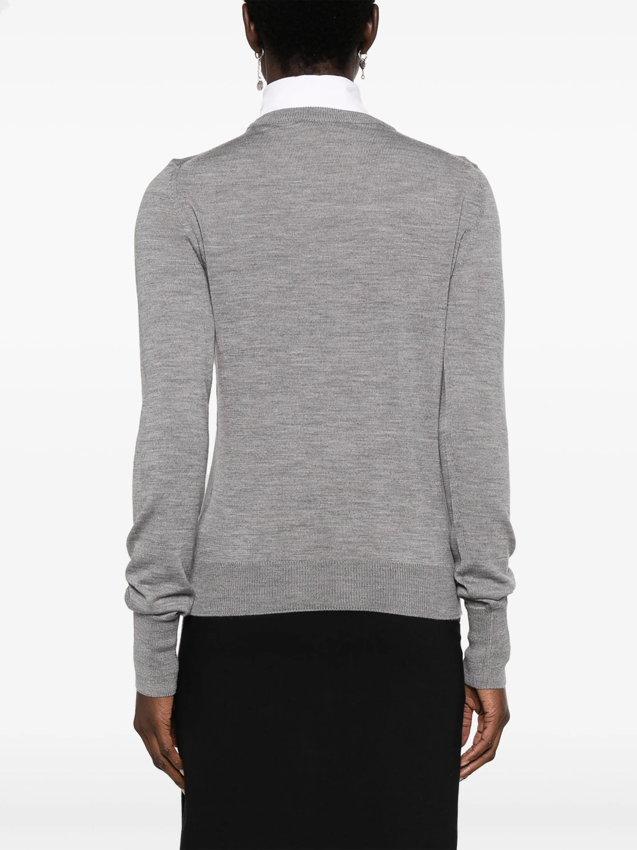 logo-plaque virgin wool jumper