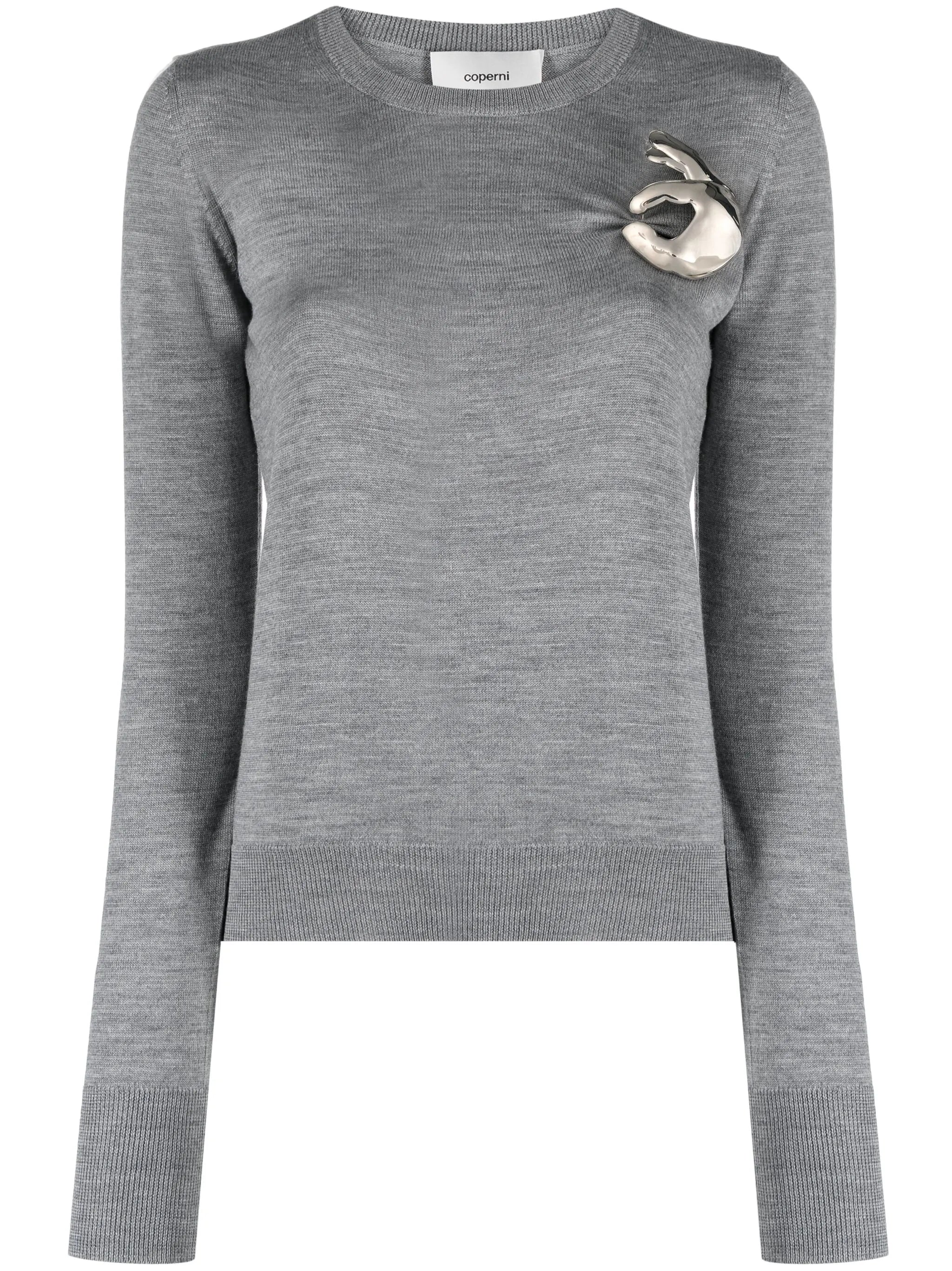 logo-plaque virgin wool jumper