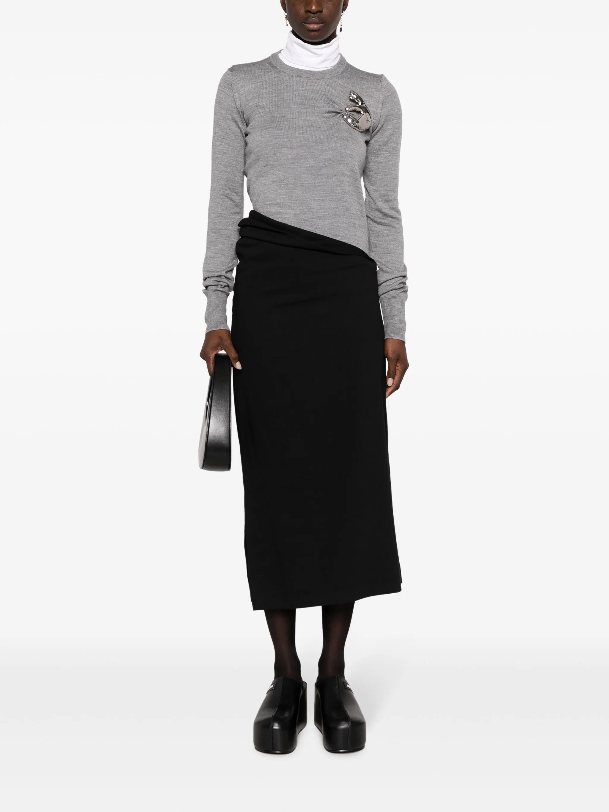 logo-plaque virgin wool jumper
