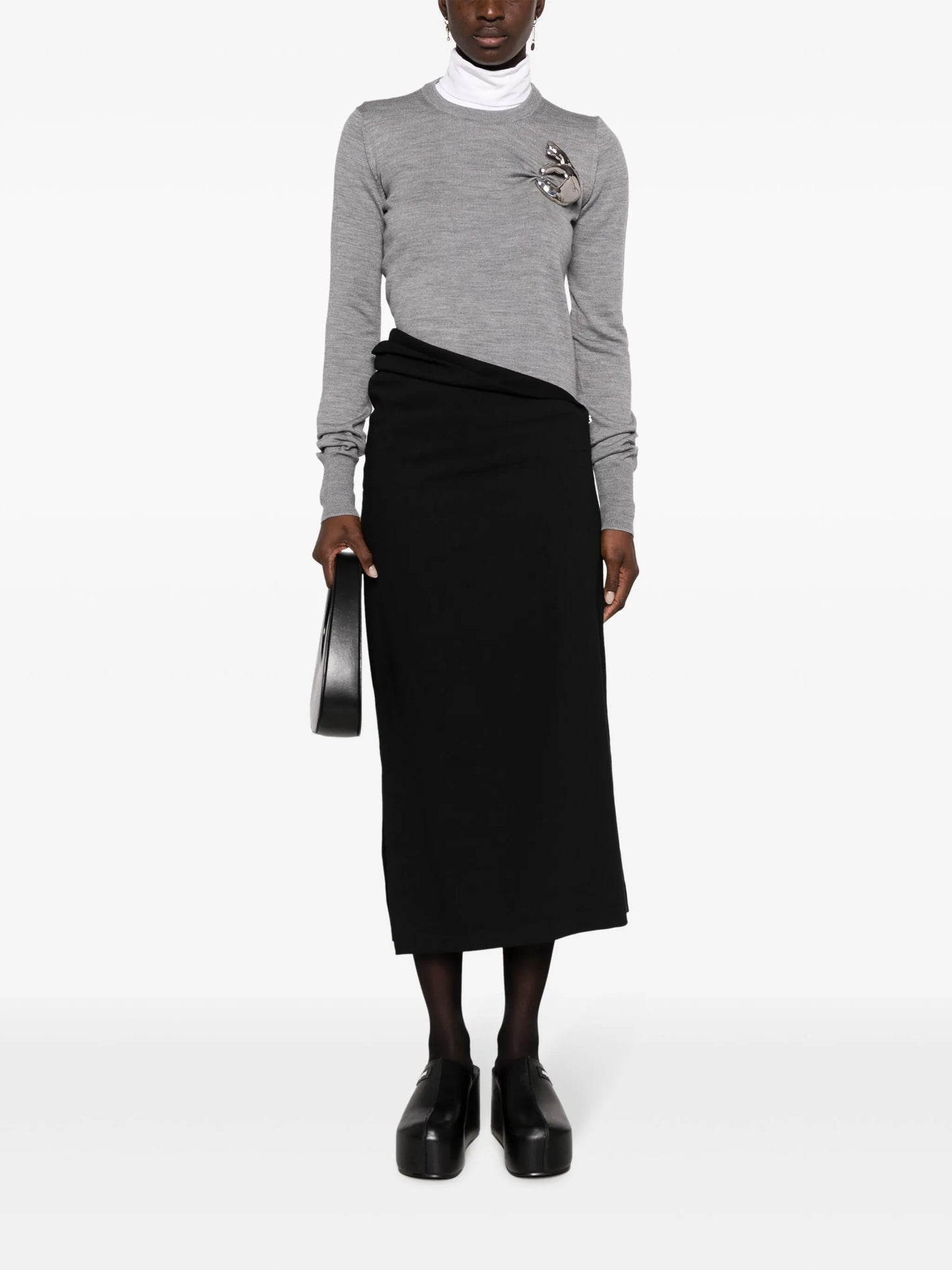 logo-plaque virgin wool jumper