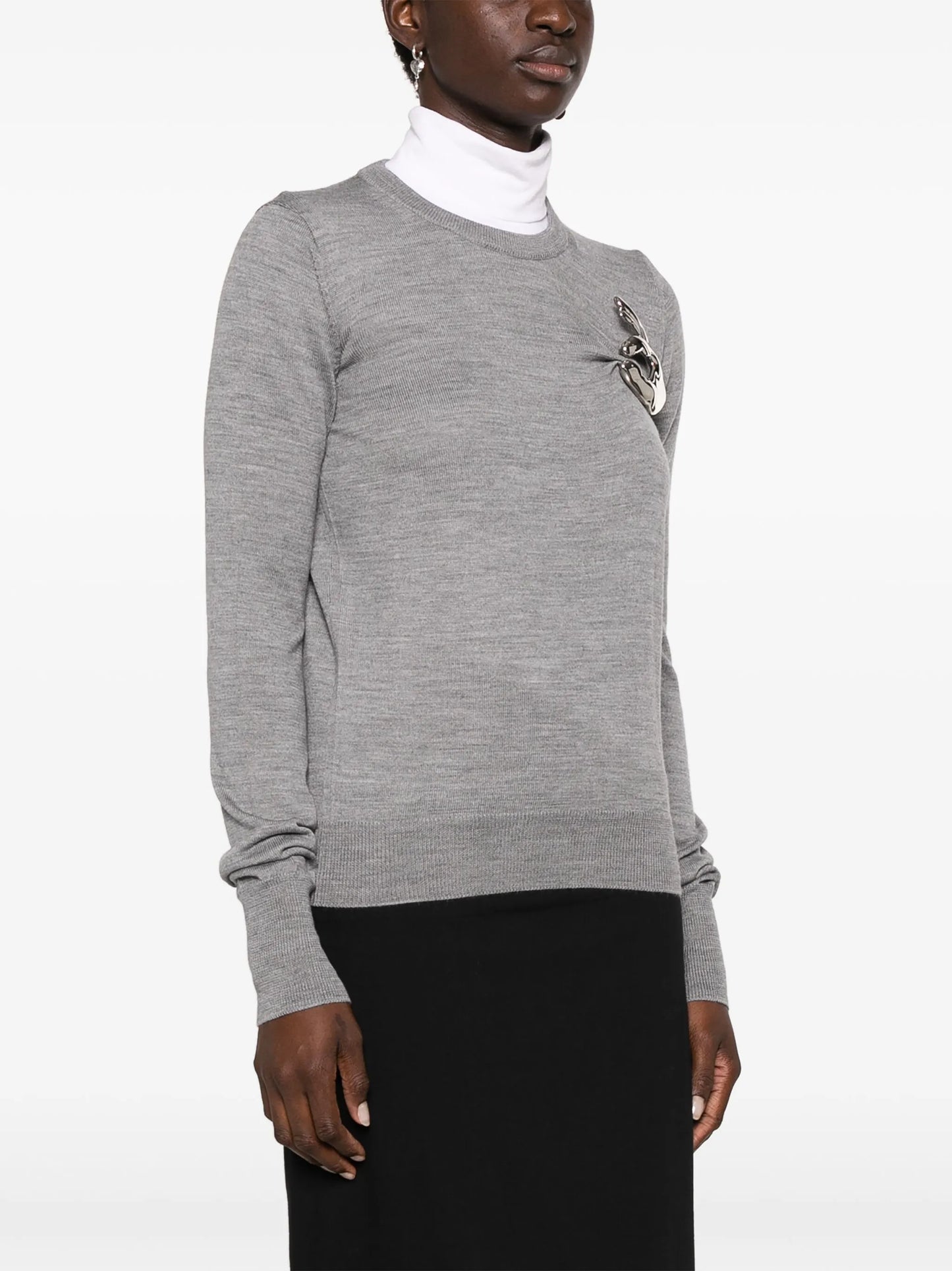 logo-plaque virgin wool jumper