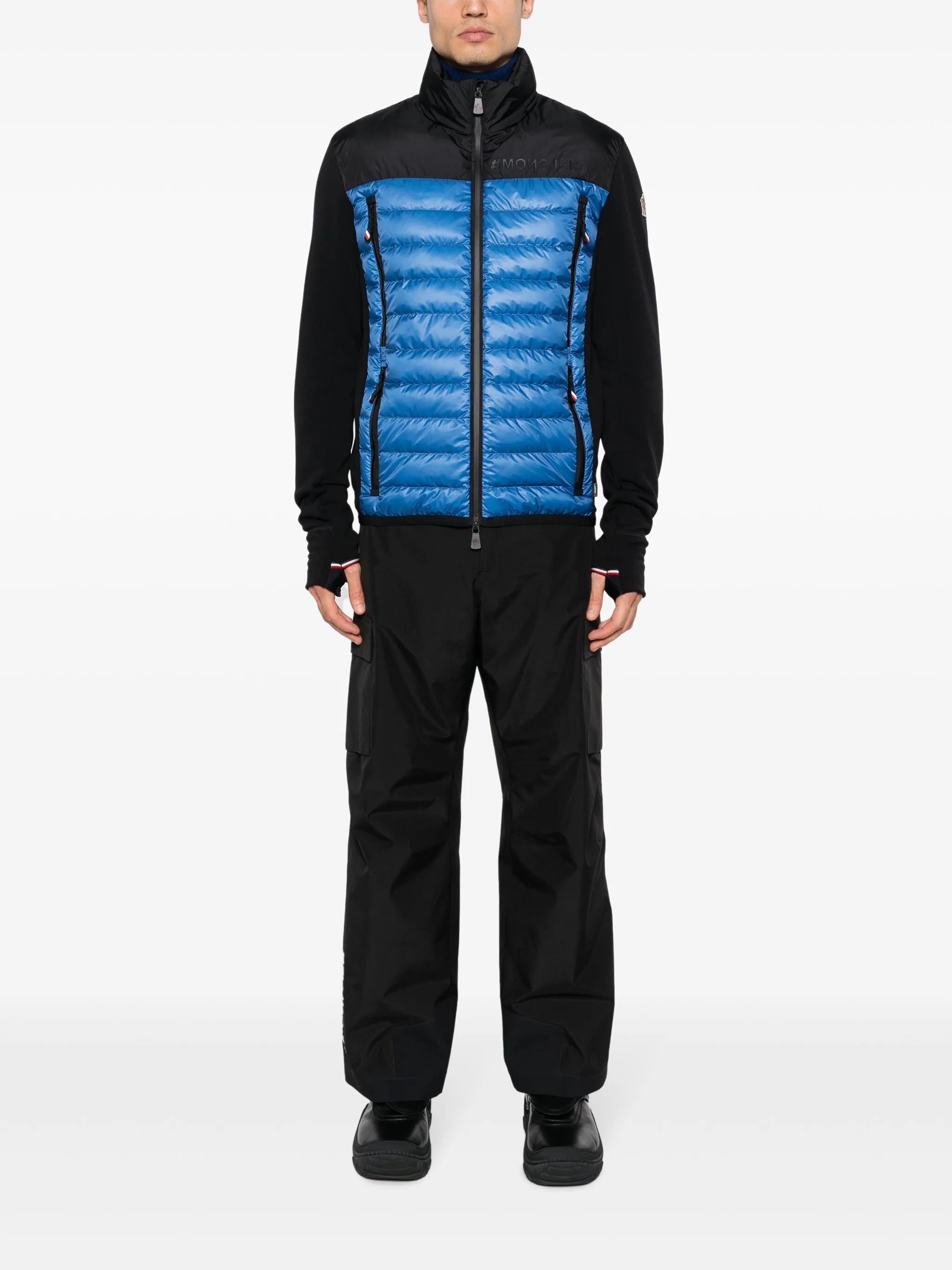 quilted-panel zip-up jacket