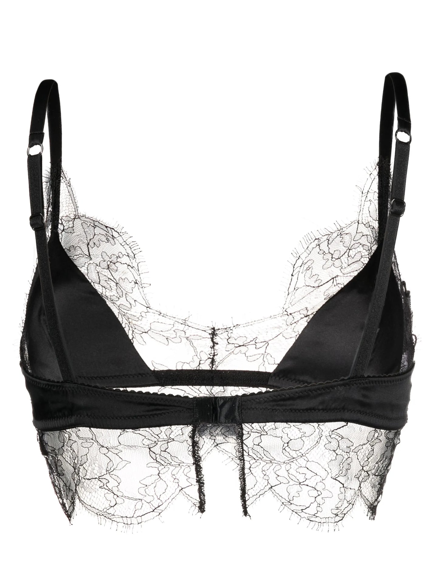 lace-trim satin bra
