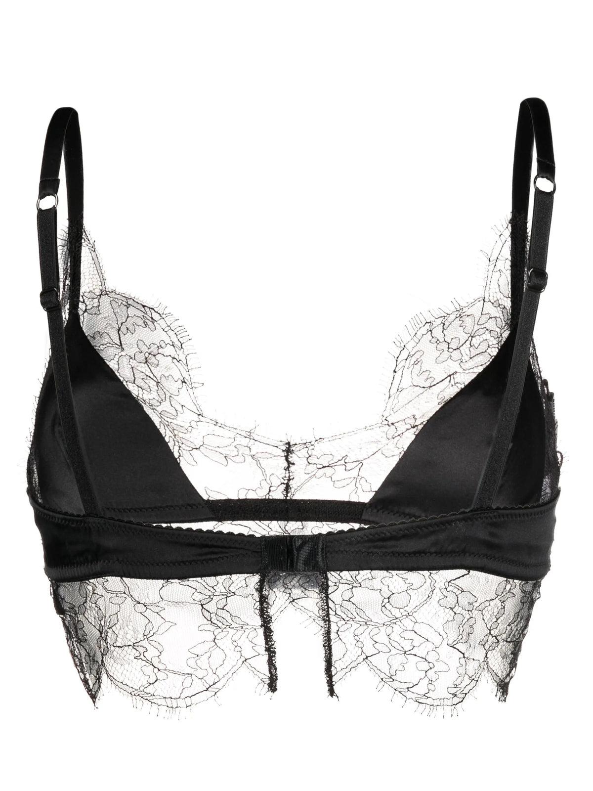 soft-cup satin bralette with lace detailing