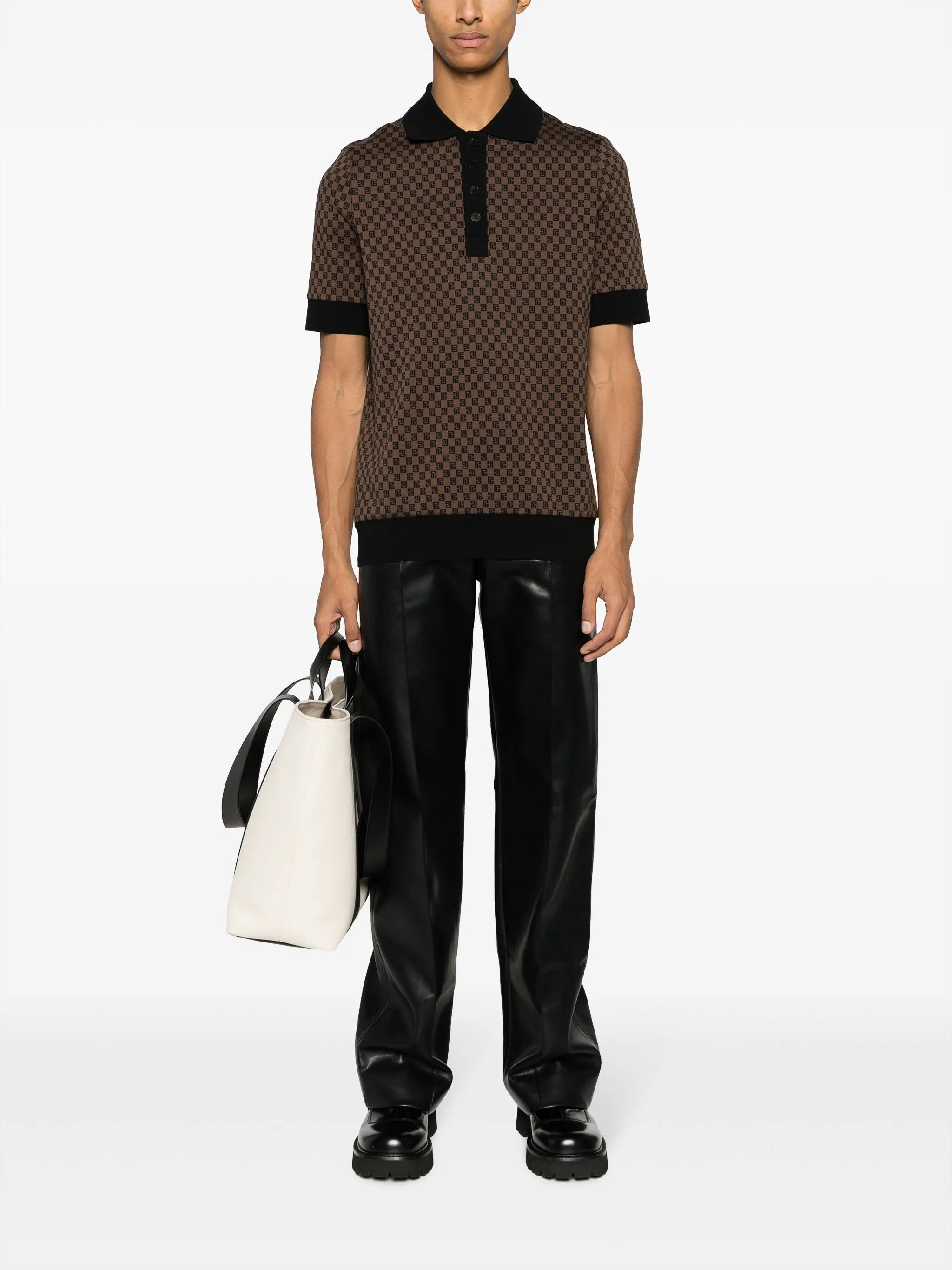 Mini Monogram-jacquard polo shirt