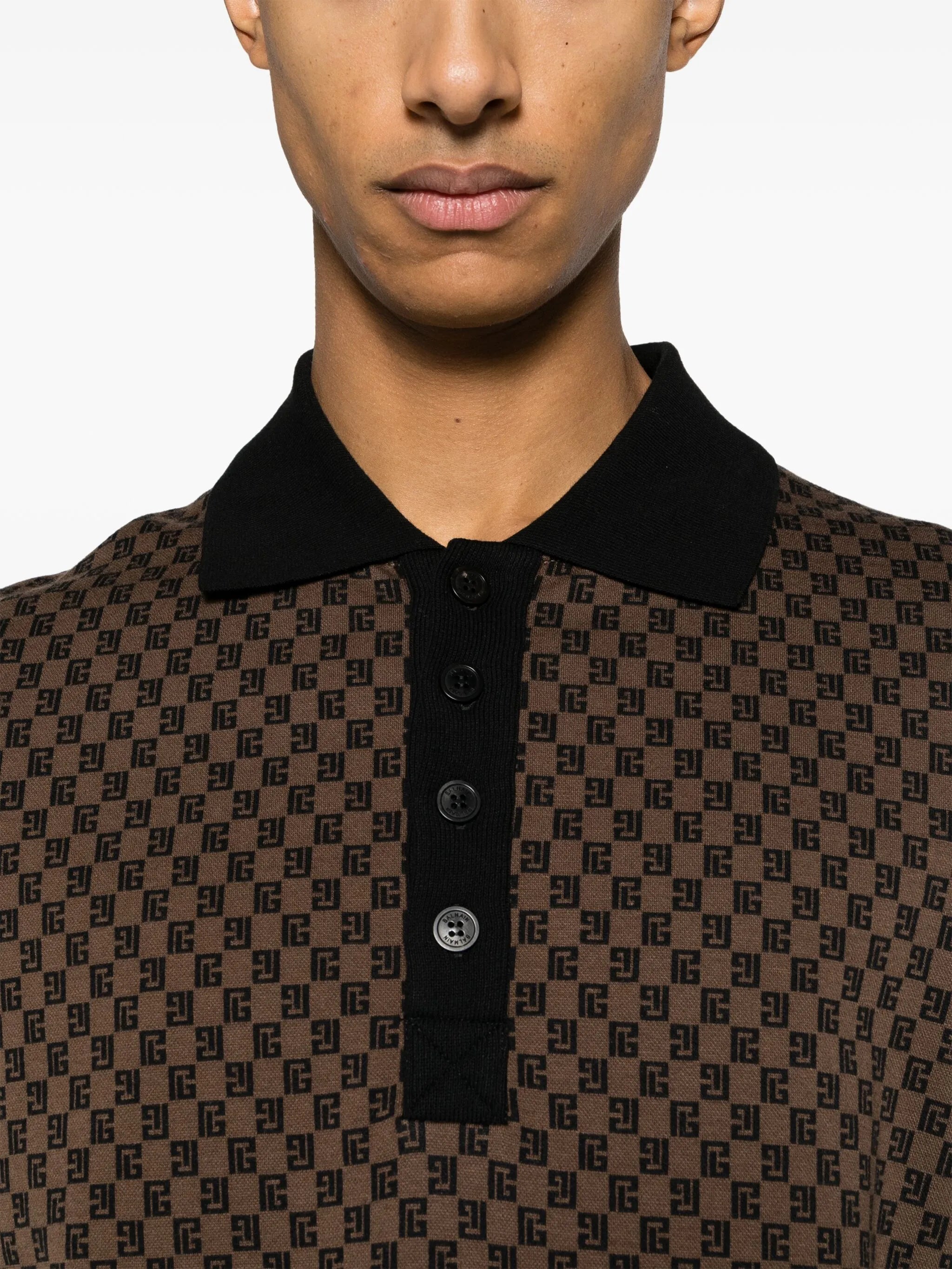Mini Monogram-jacquard polo shirt