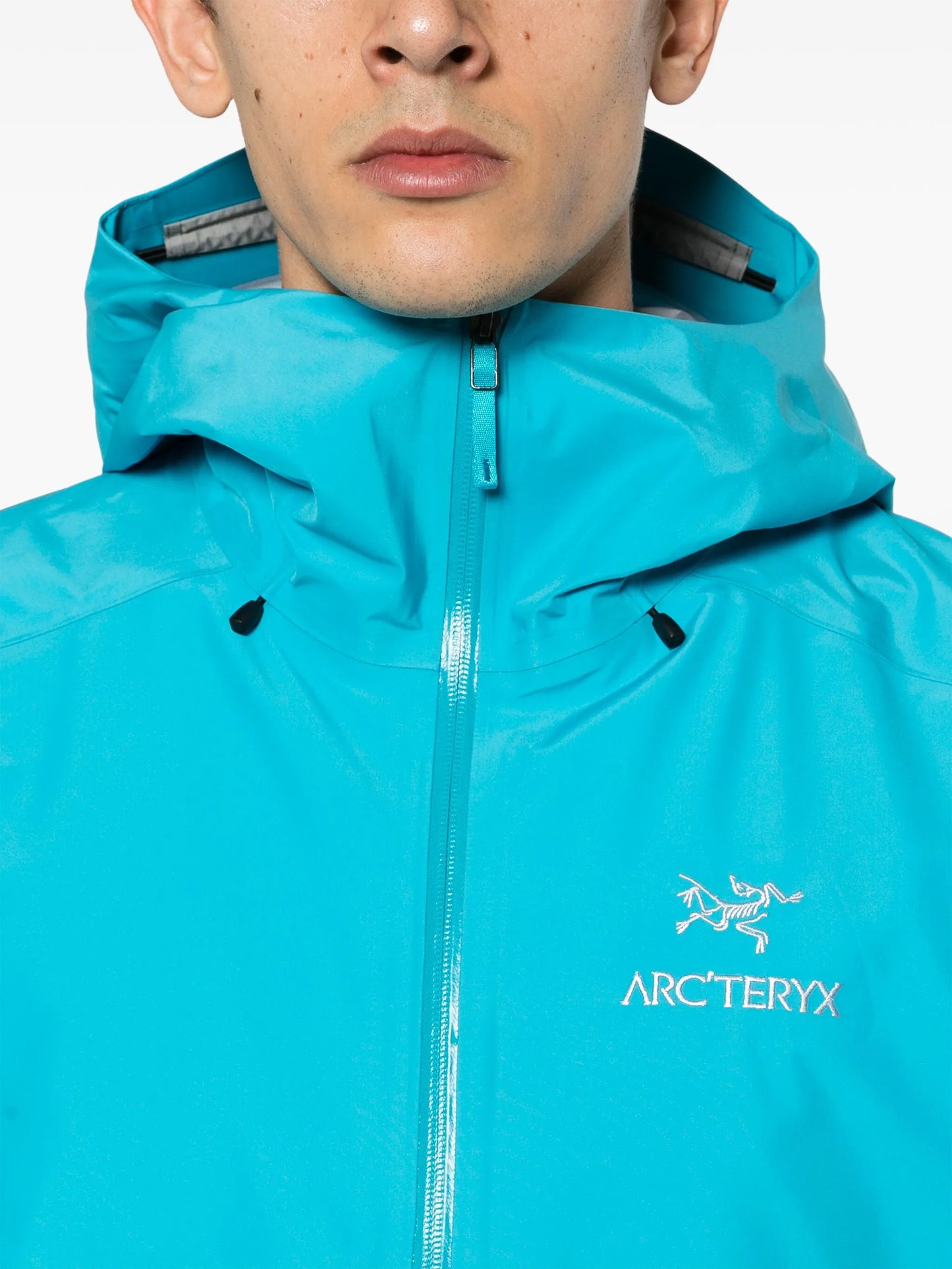 logo-embroidered zip-up jacket