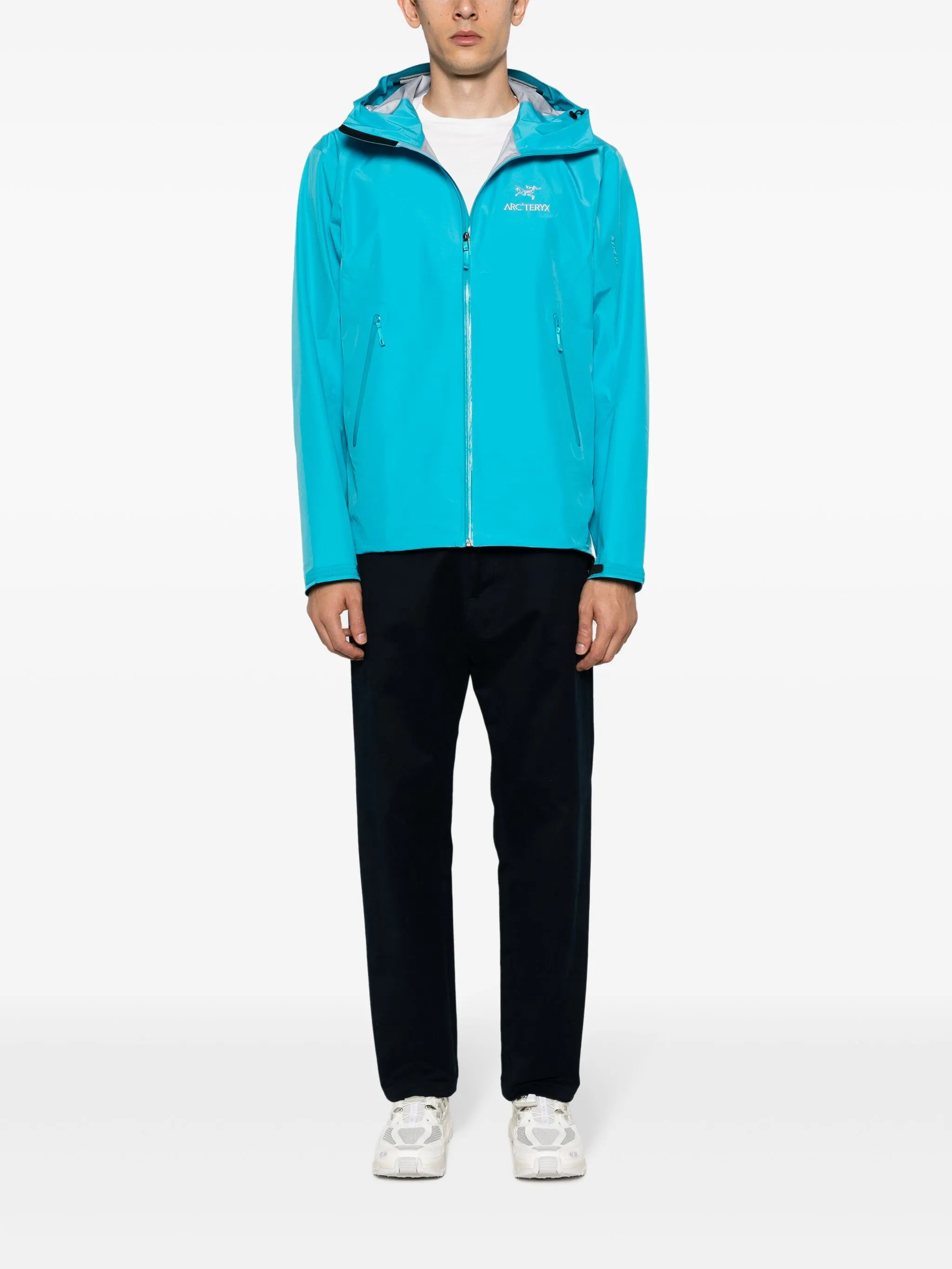 logo-embroidered zip-up jacket