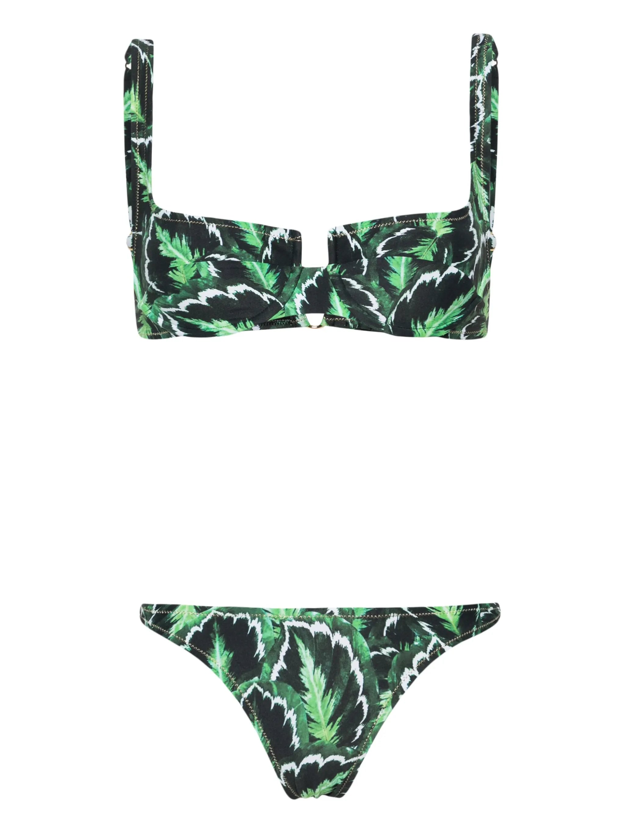 Marti leaf-print bikini set