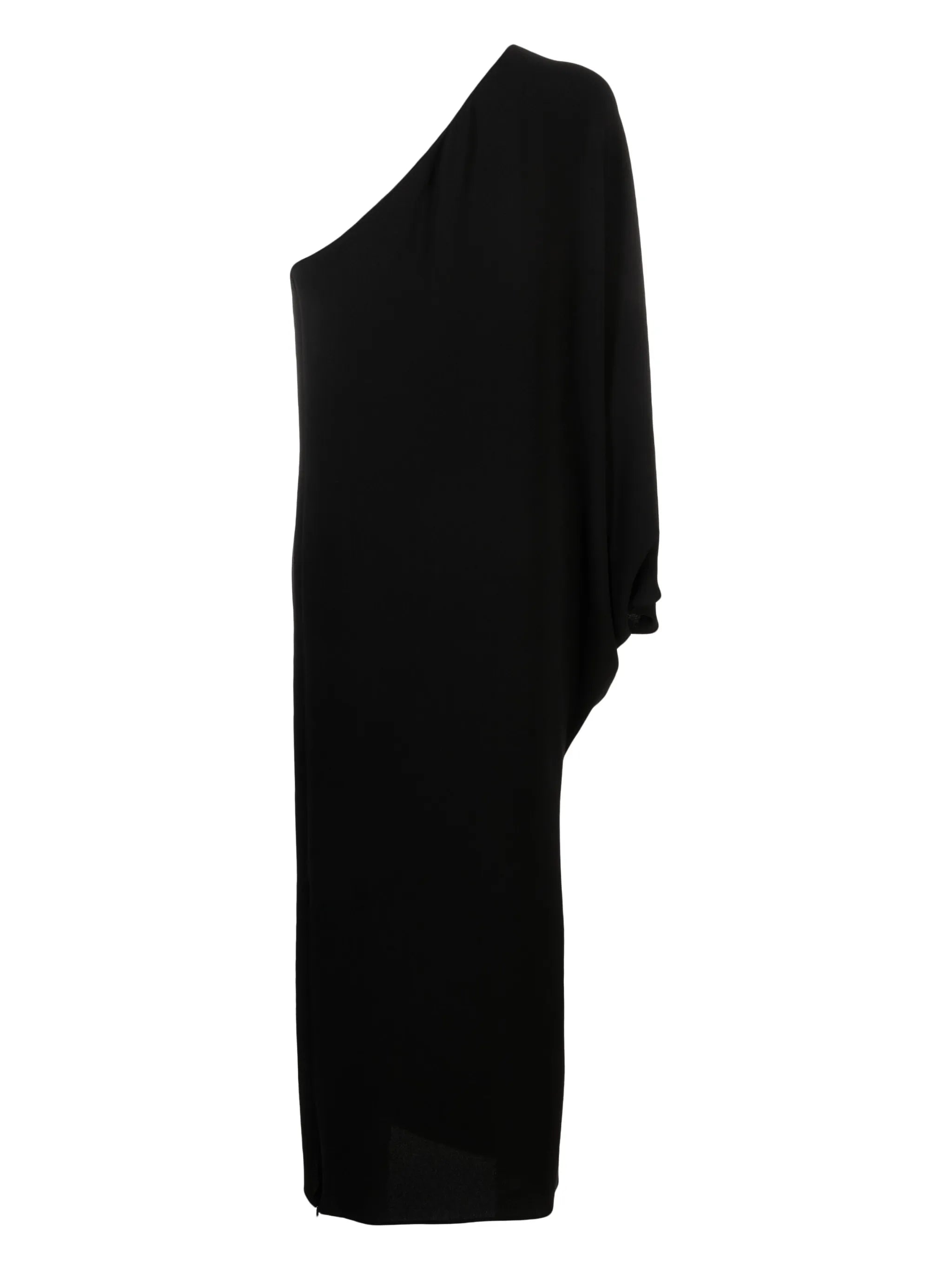 Mono one-shoulder asymmetric maxi dress