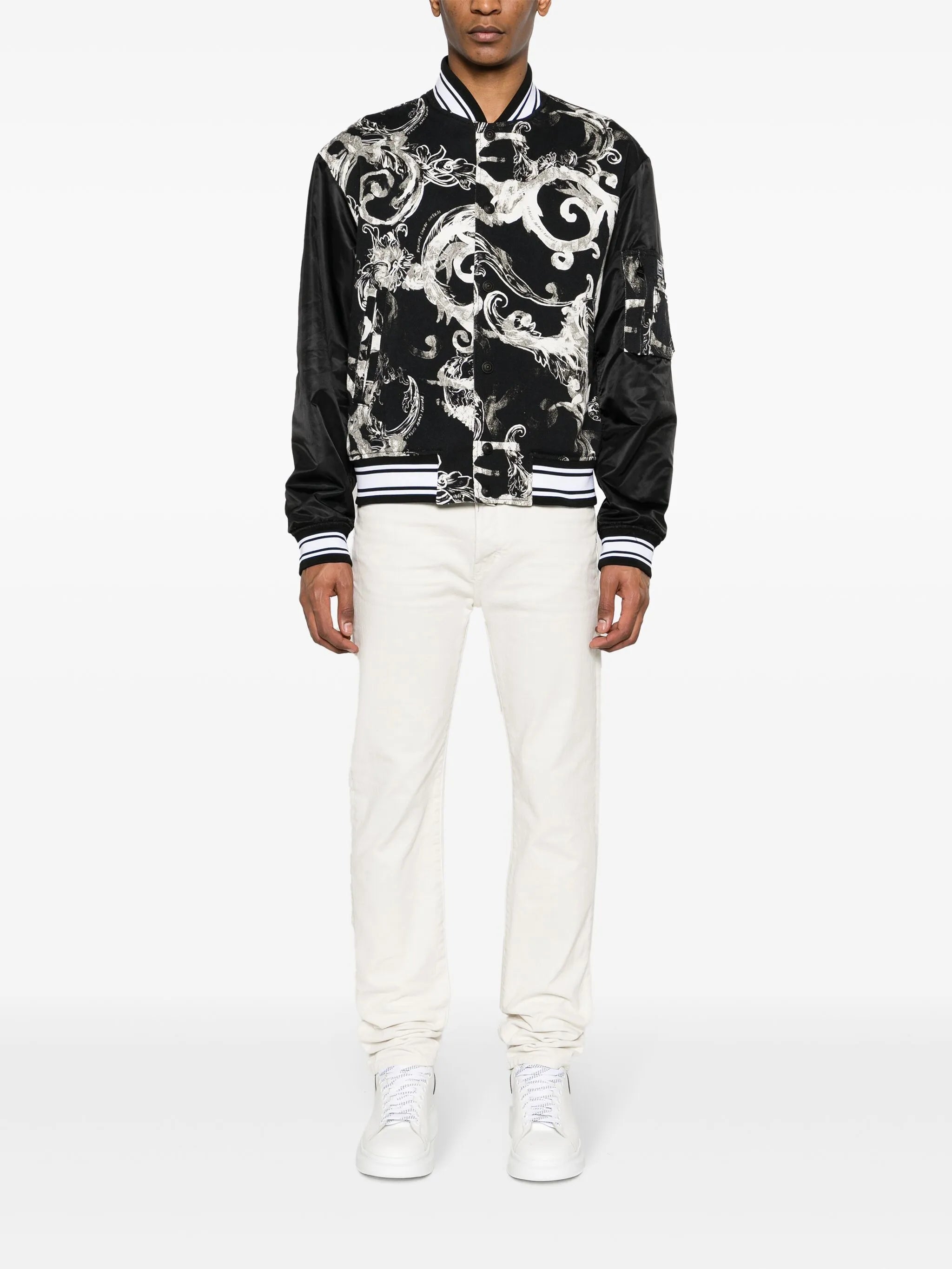 Watercolor Couture-print bomber jacket