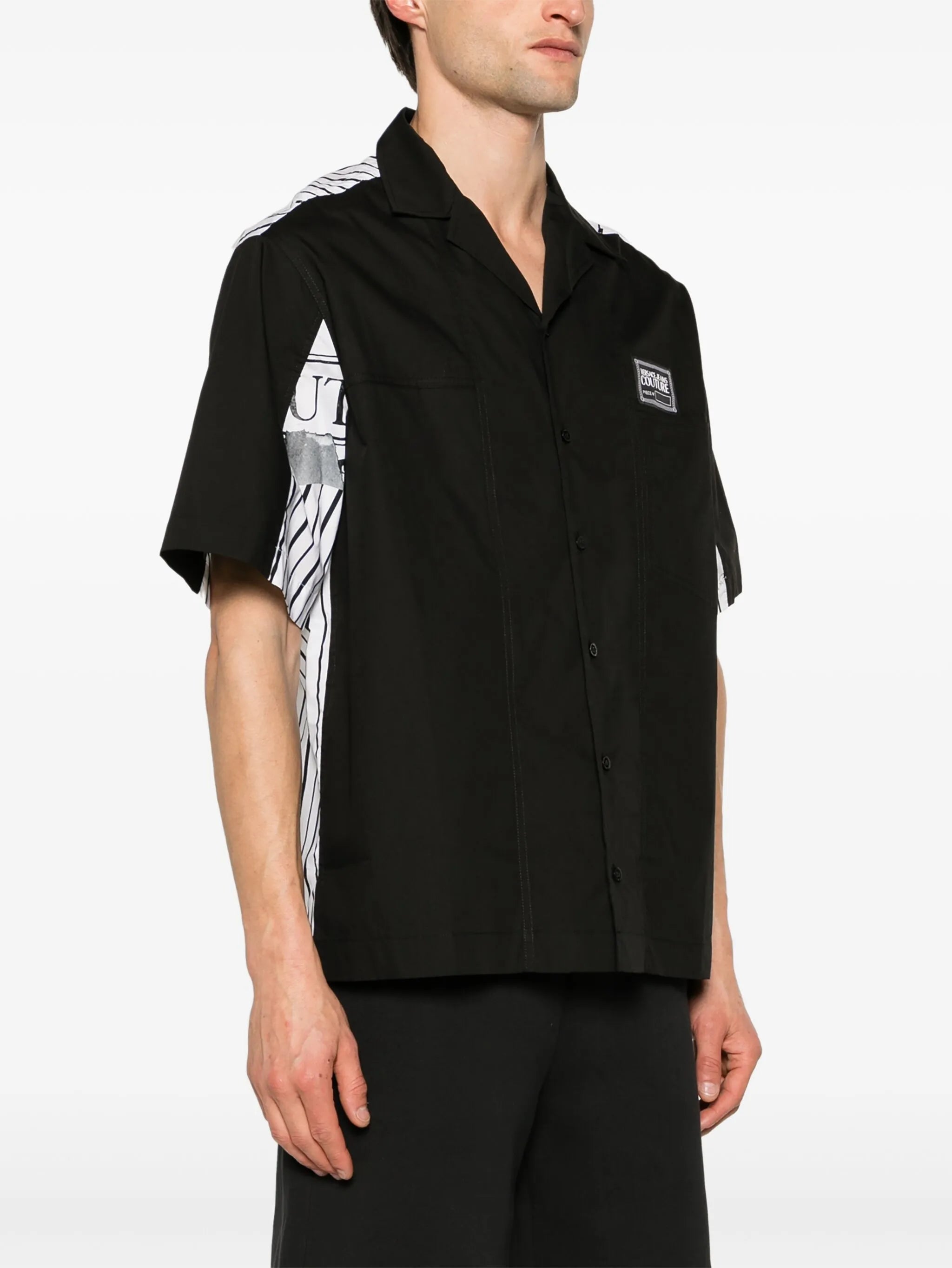 panelled cotton shirt
