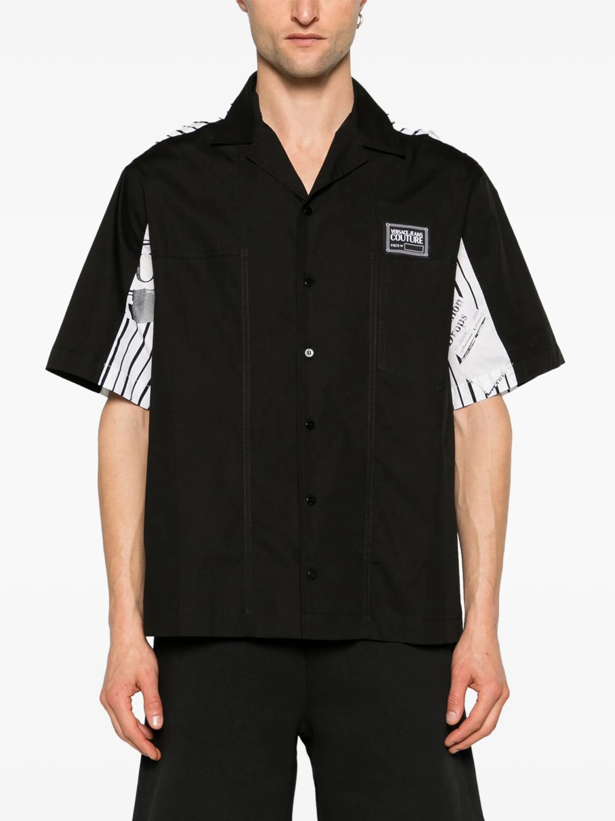 panelled cotton shirt