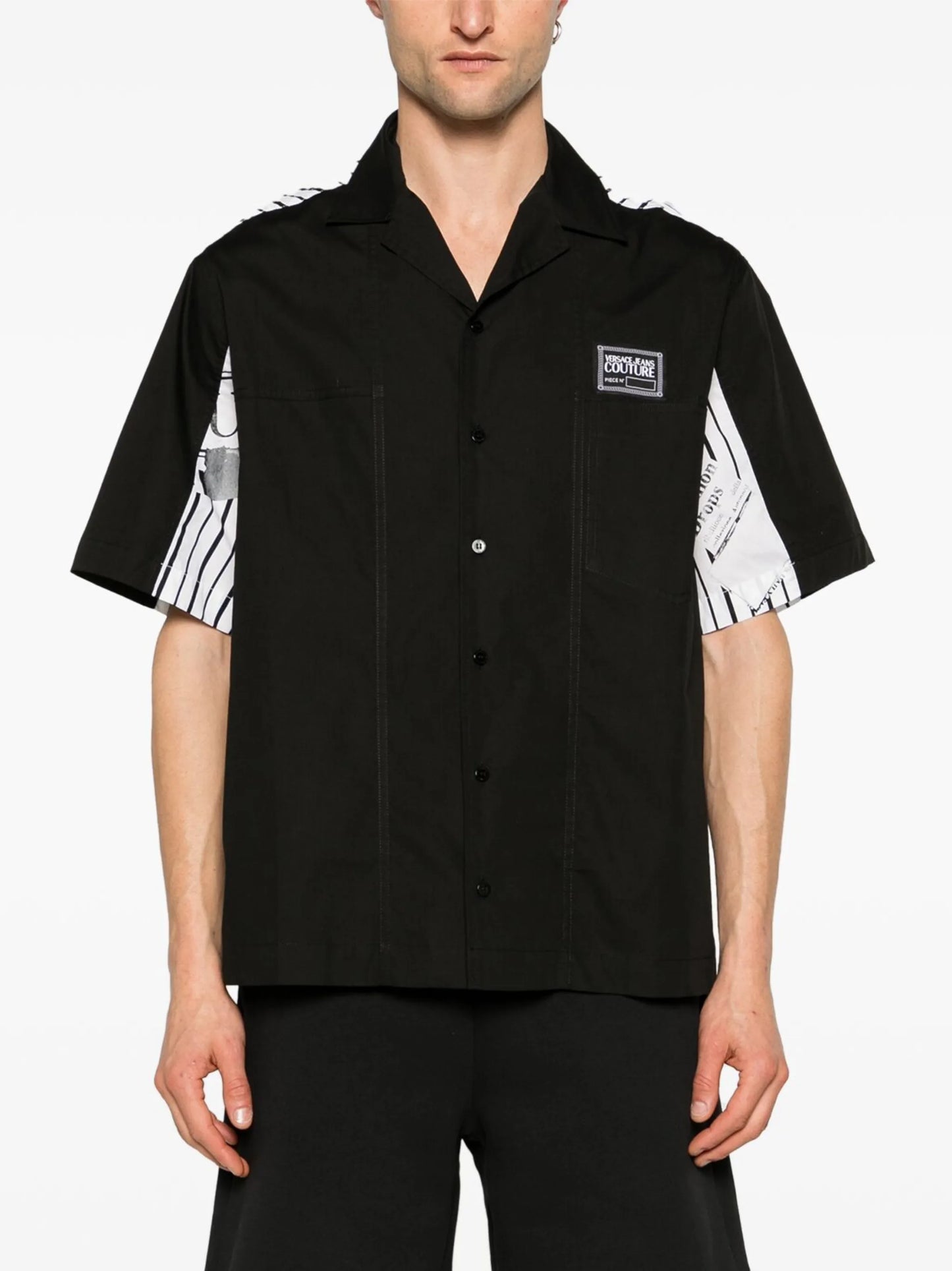 panelled cotton shirt
