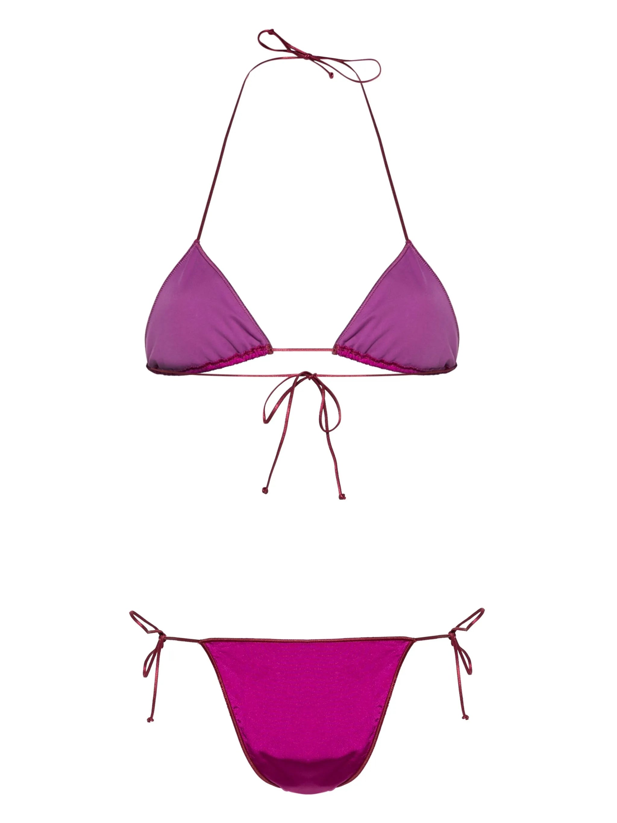 Sam satin-finish bikini set