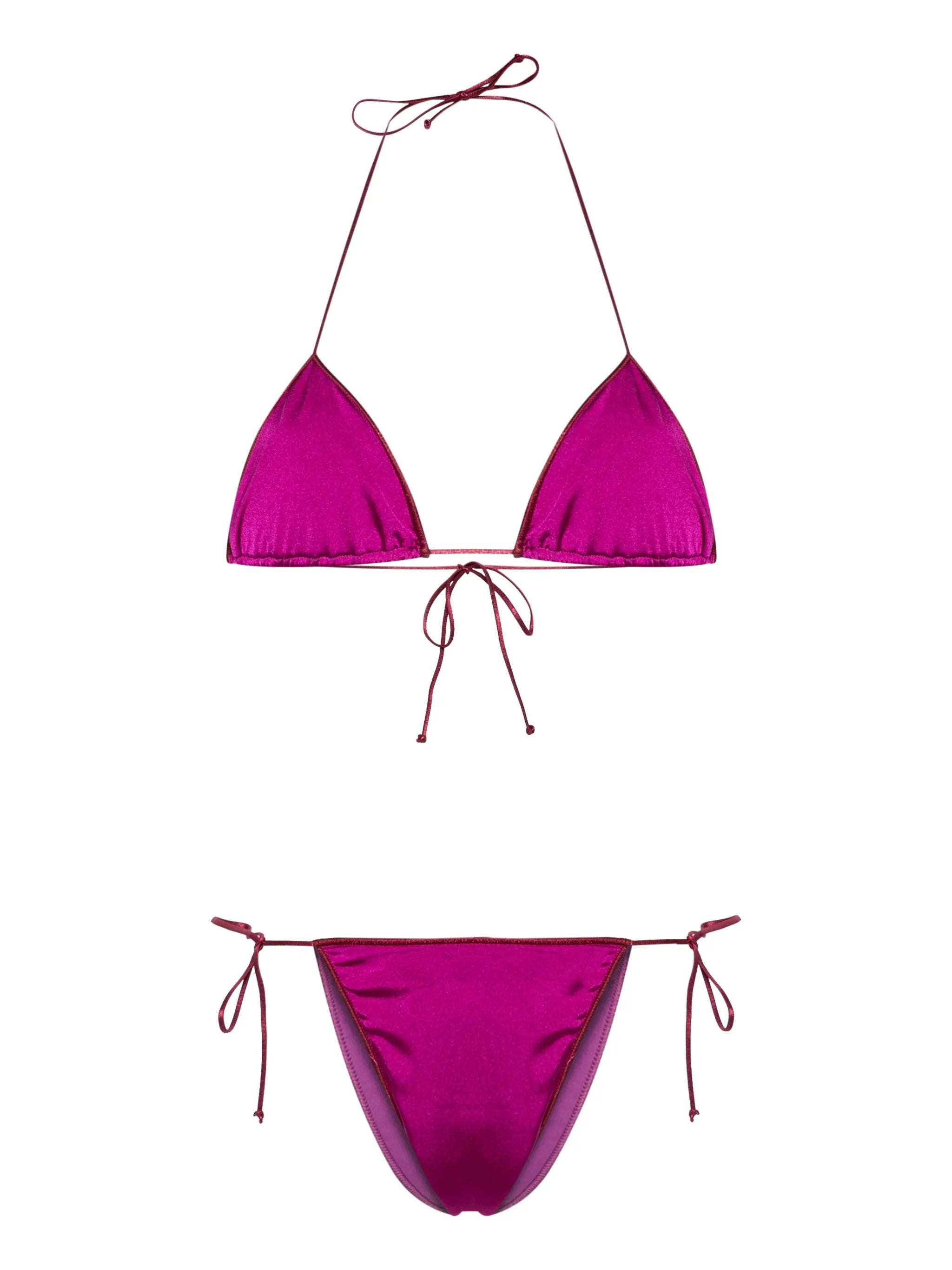 Sam satin-finish bikini set