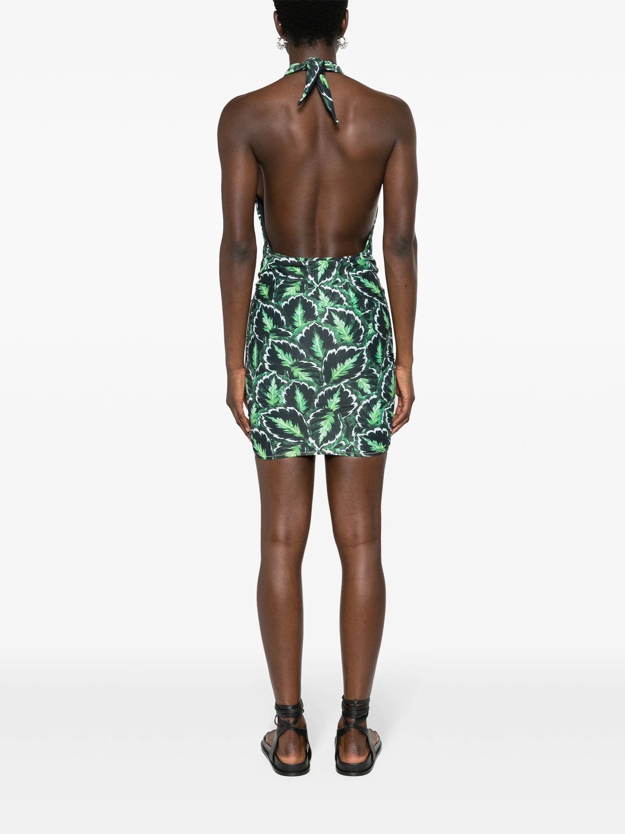 Stallion palm-print minidress