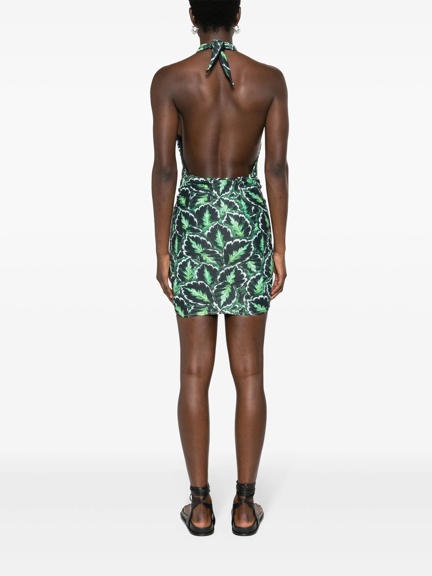 Stallion palm-print minidress