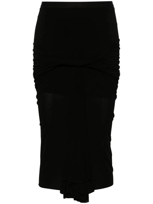 twist-detailing midi skirt