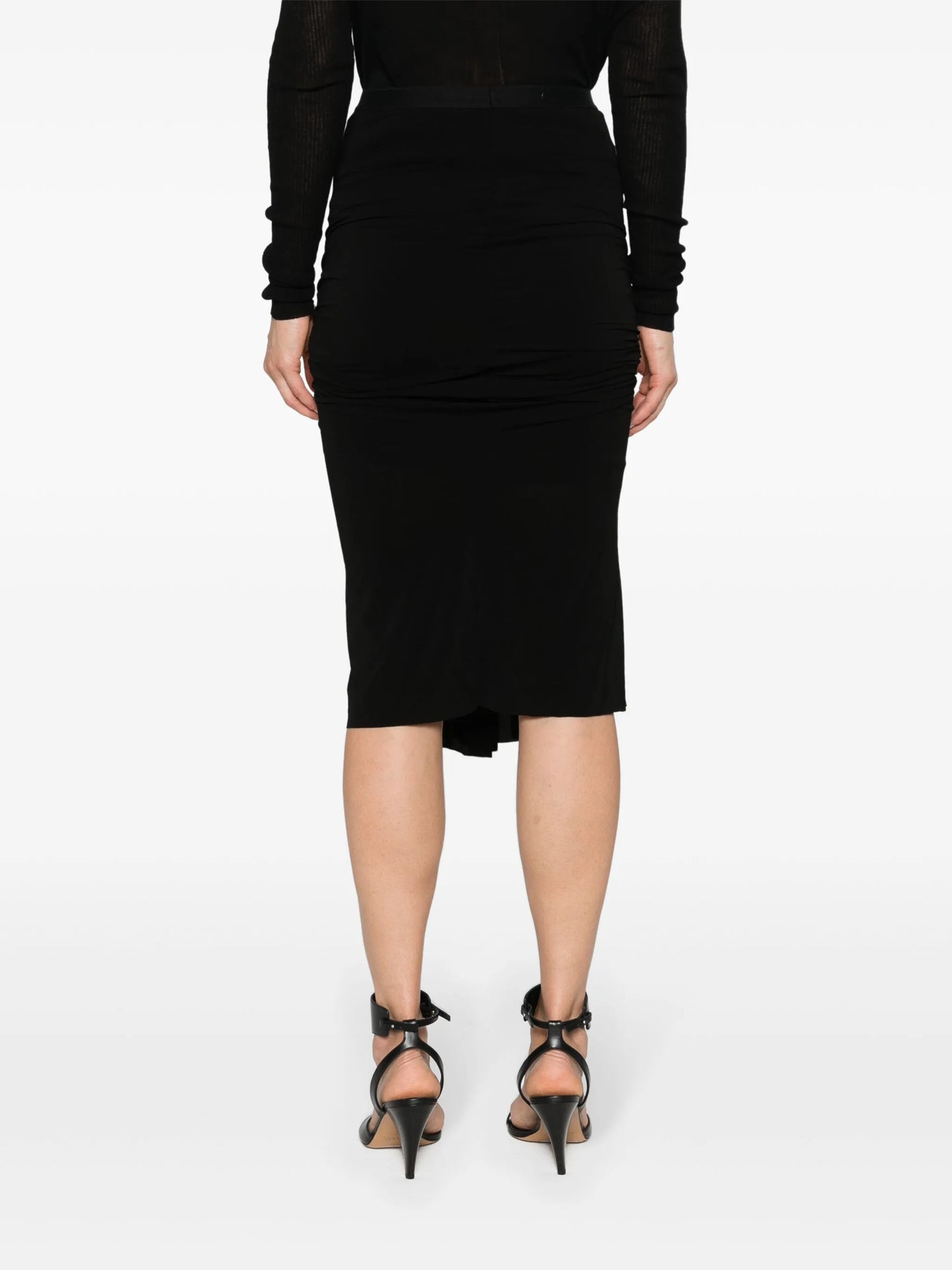 twist-detailing midi skirt