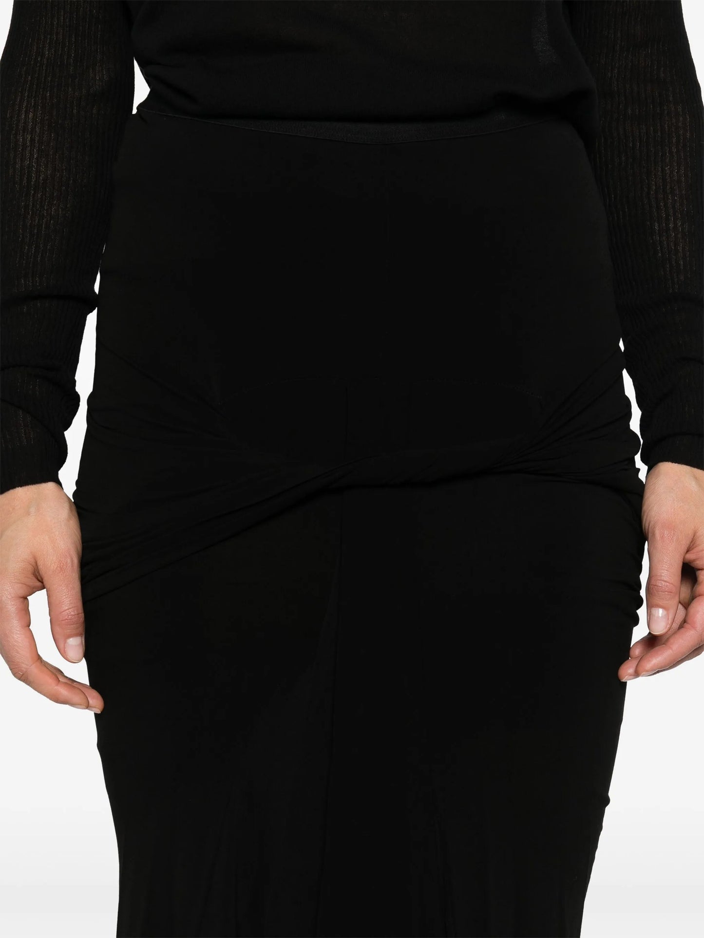 twist-detailing midi skirt
