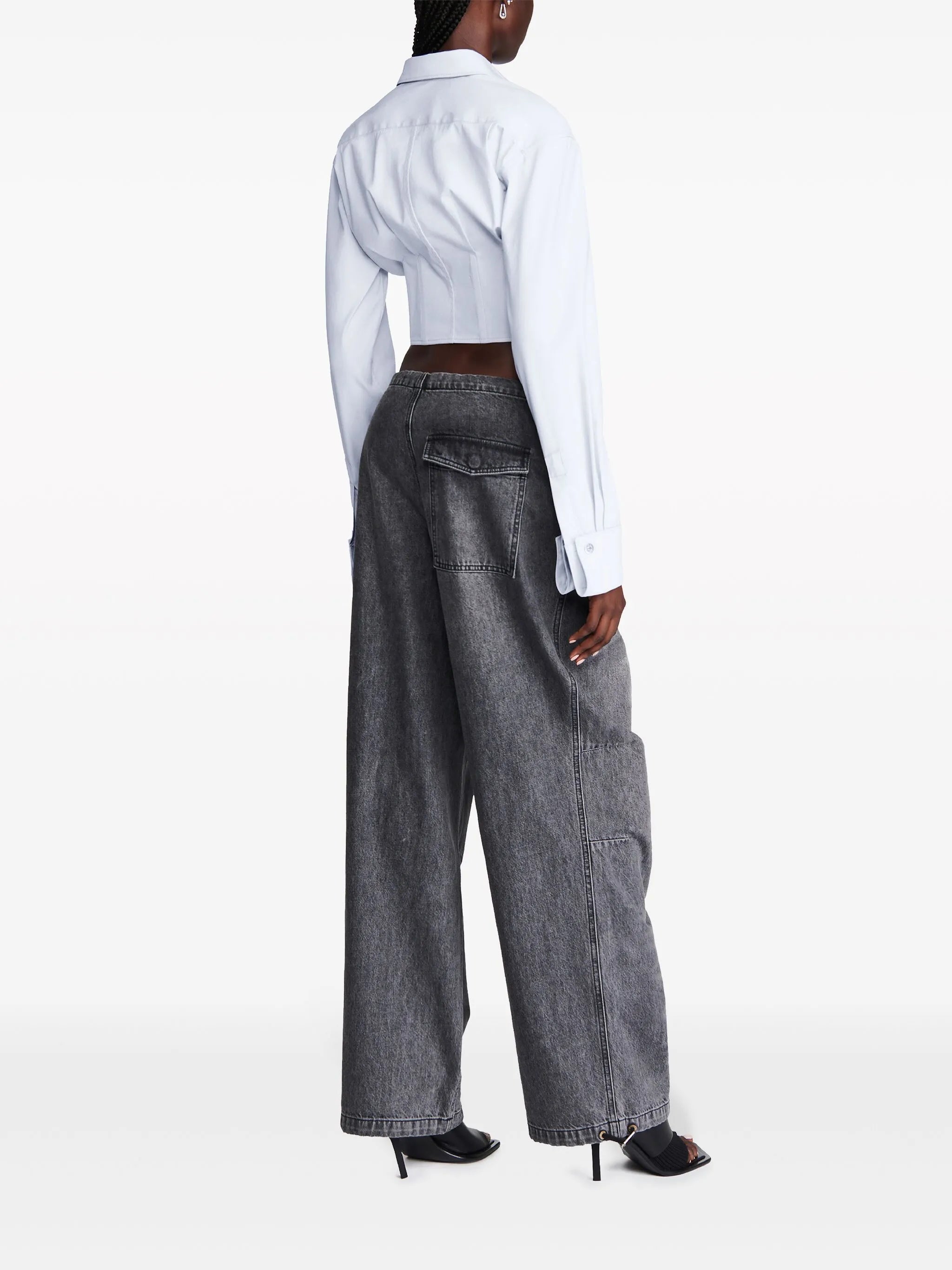 cropped corset-style shirt