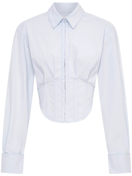 cropped corset-style shirt