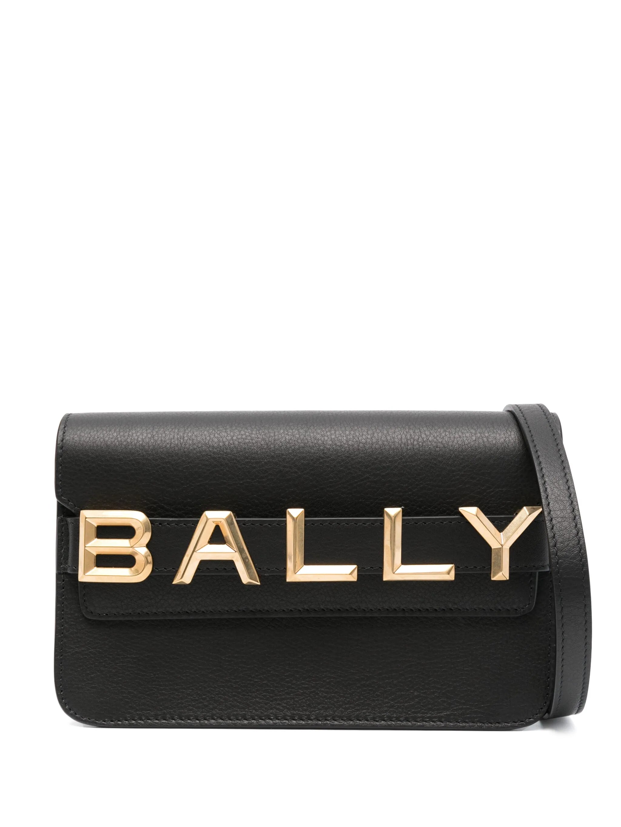 logo-lettering leather bag