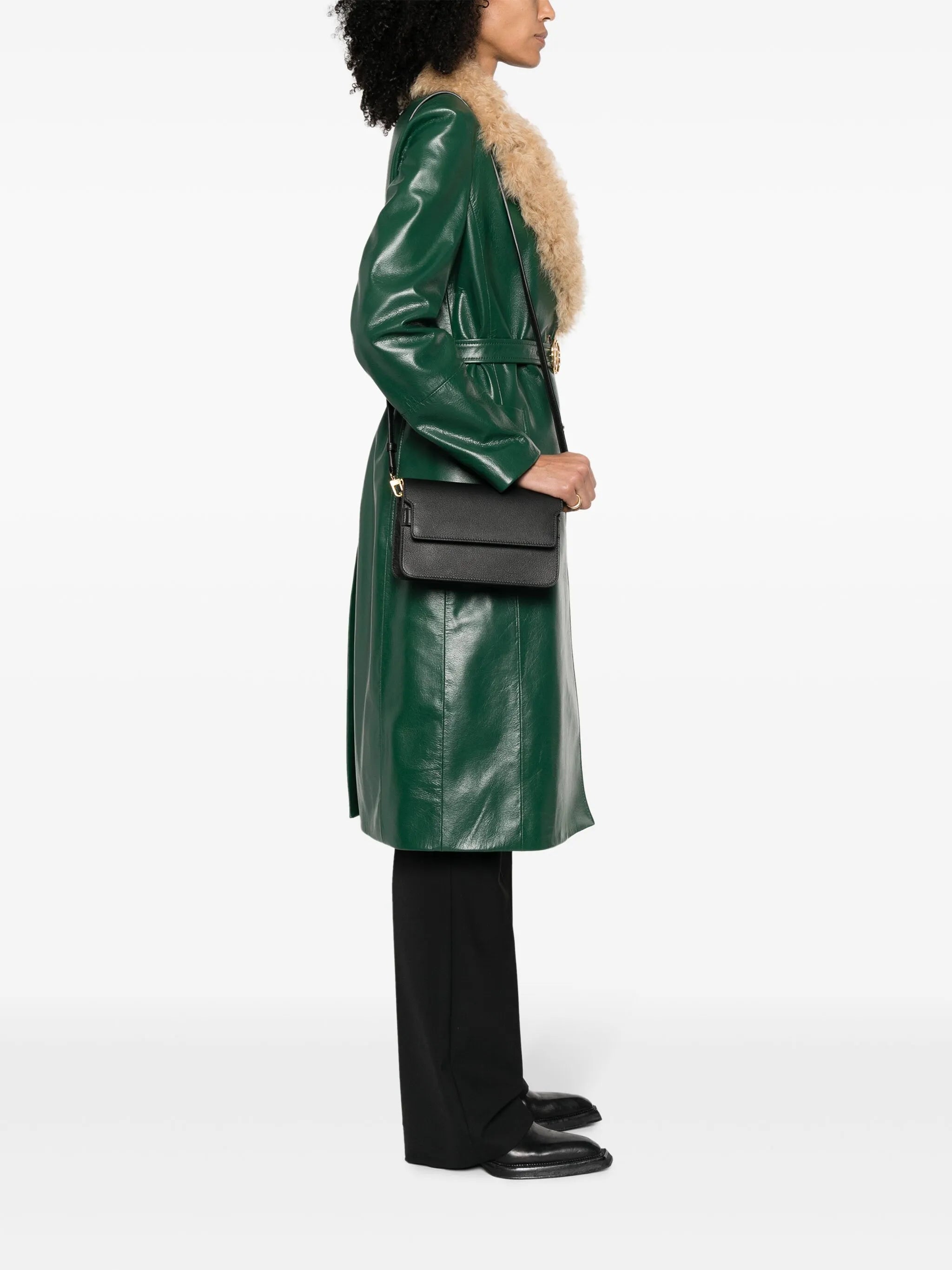 logo-lettering leather bag