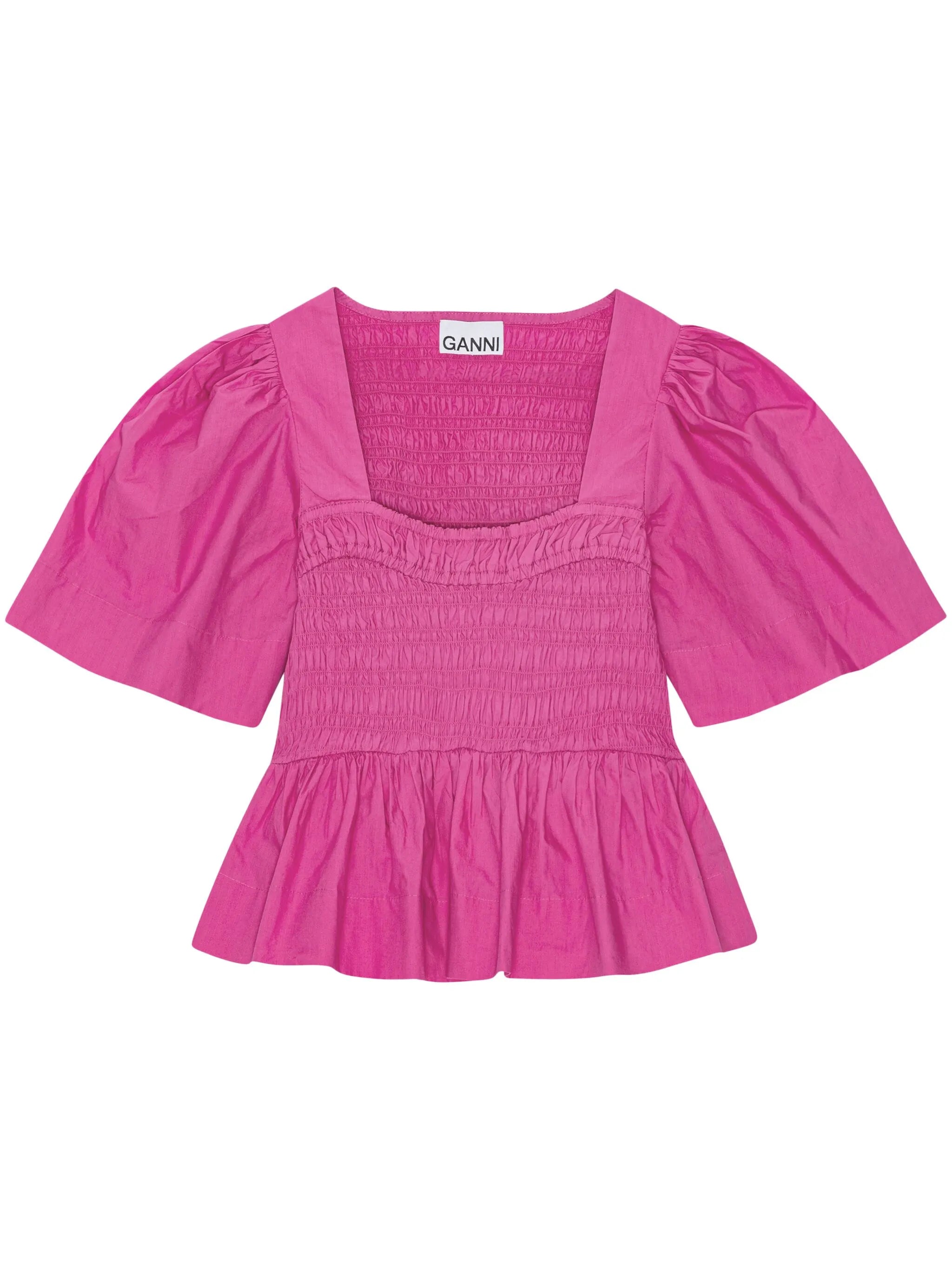 peplum-waist organic-cotton blouse