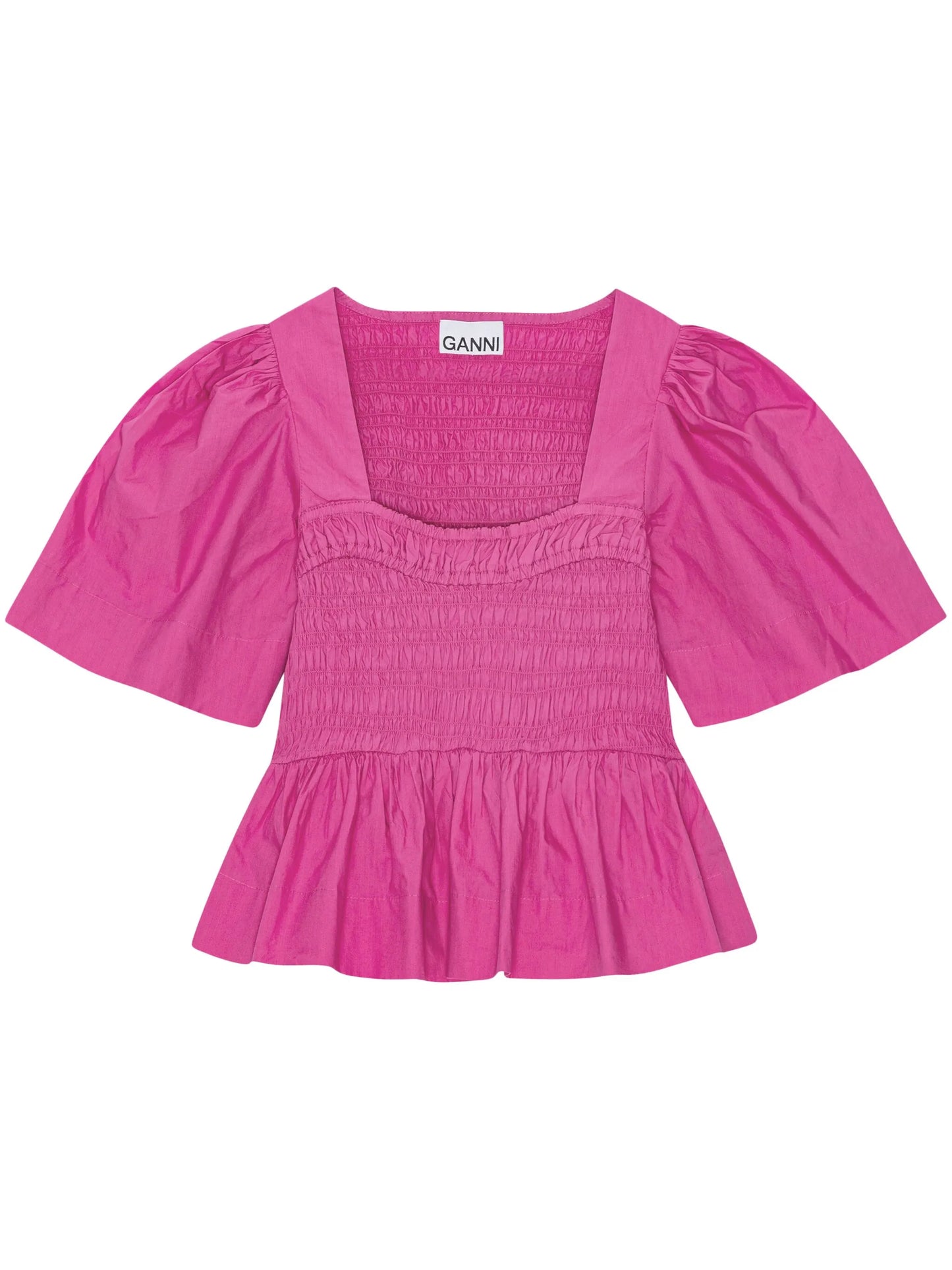 peplum-waist organic-cotton blouse