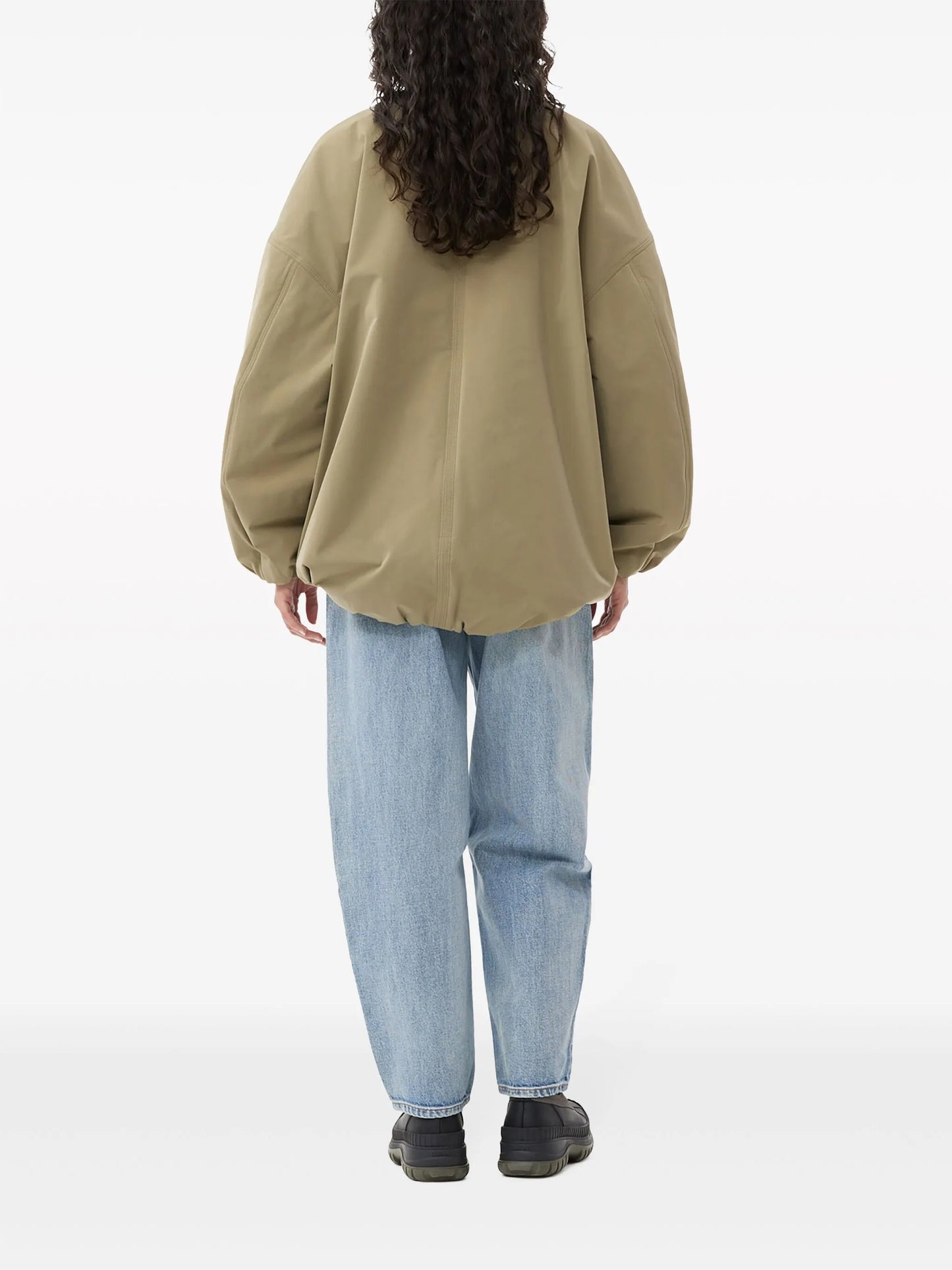 oversized multiple-pocket bomber jacket