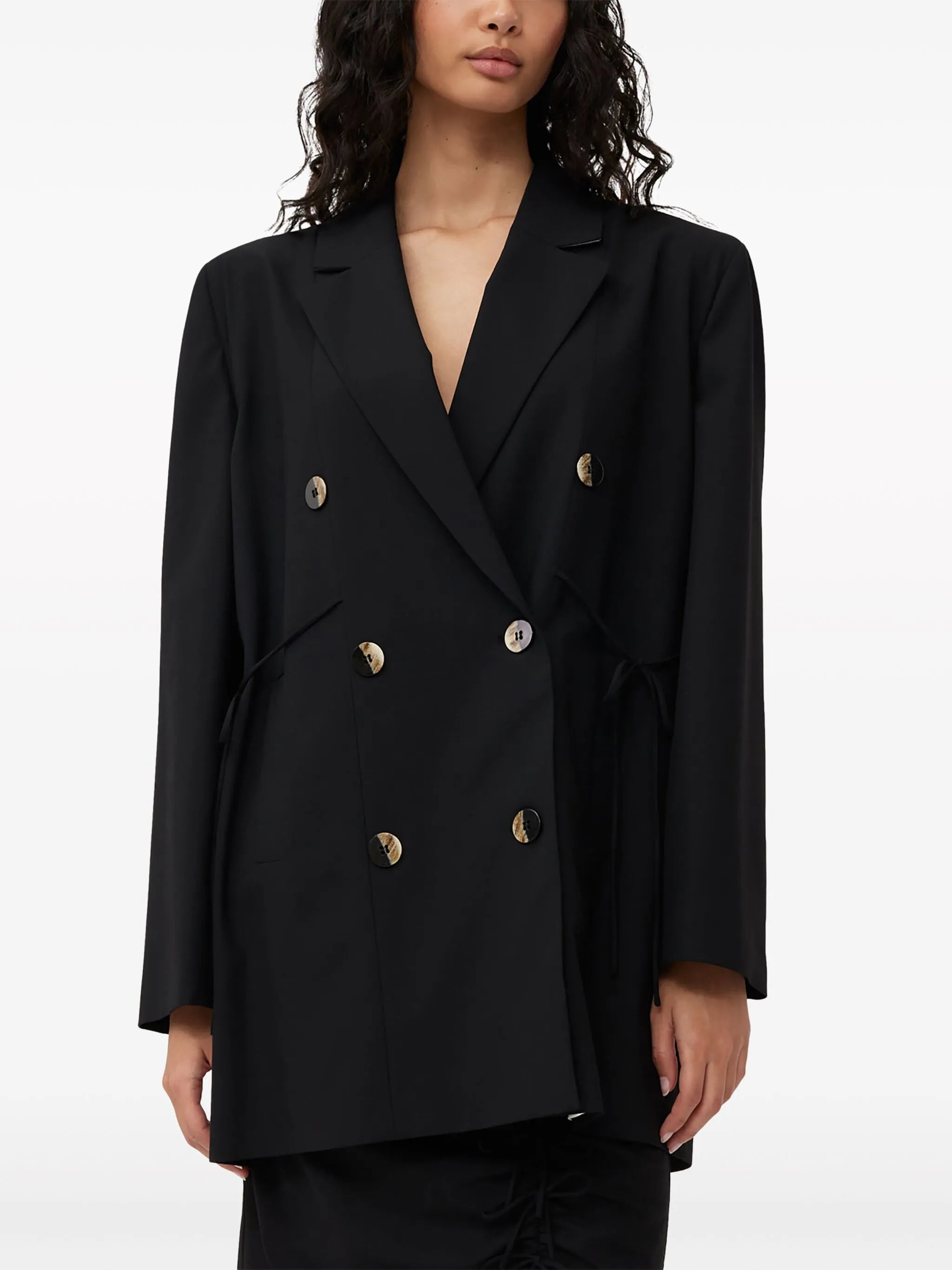 oversized string-tie double-breasted blazer